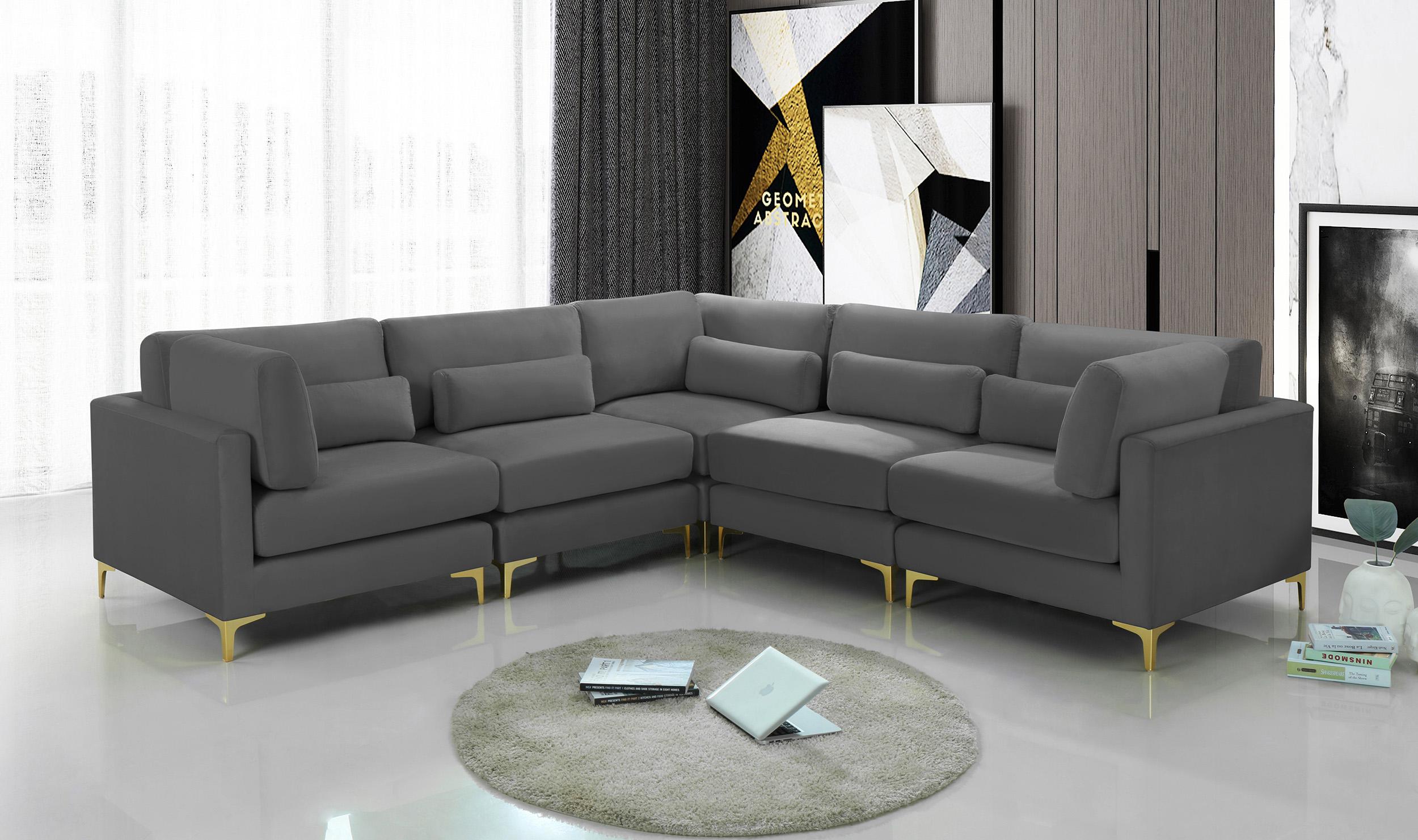 

    
Grey Velvet Modular Sectional Sofa JULIA 605Grey-Sec5C Meridian Contemporary
