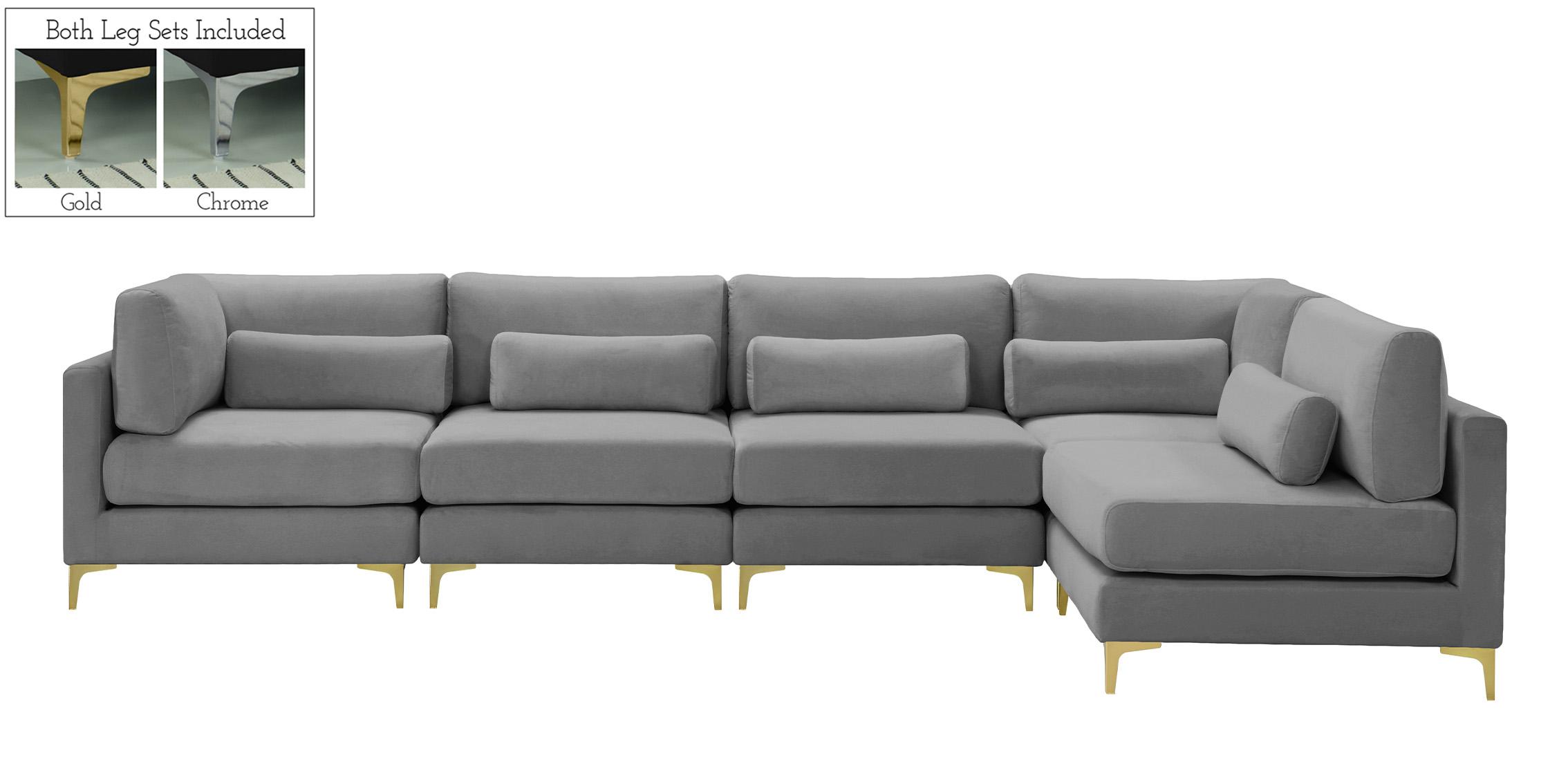 

    
605Grey-Sec5D Meridian Furniture Modular Sectional Sofa
