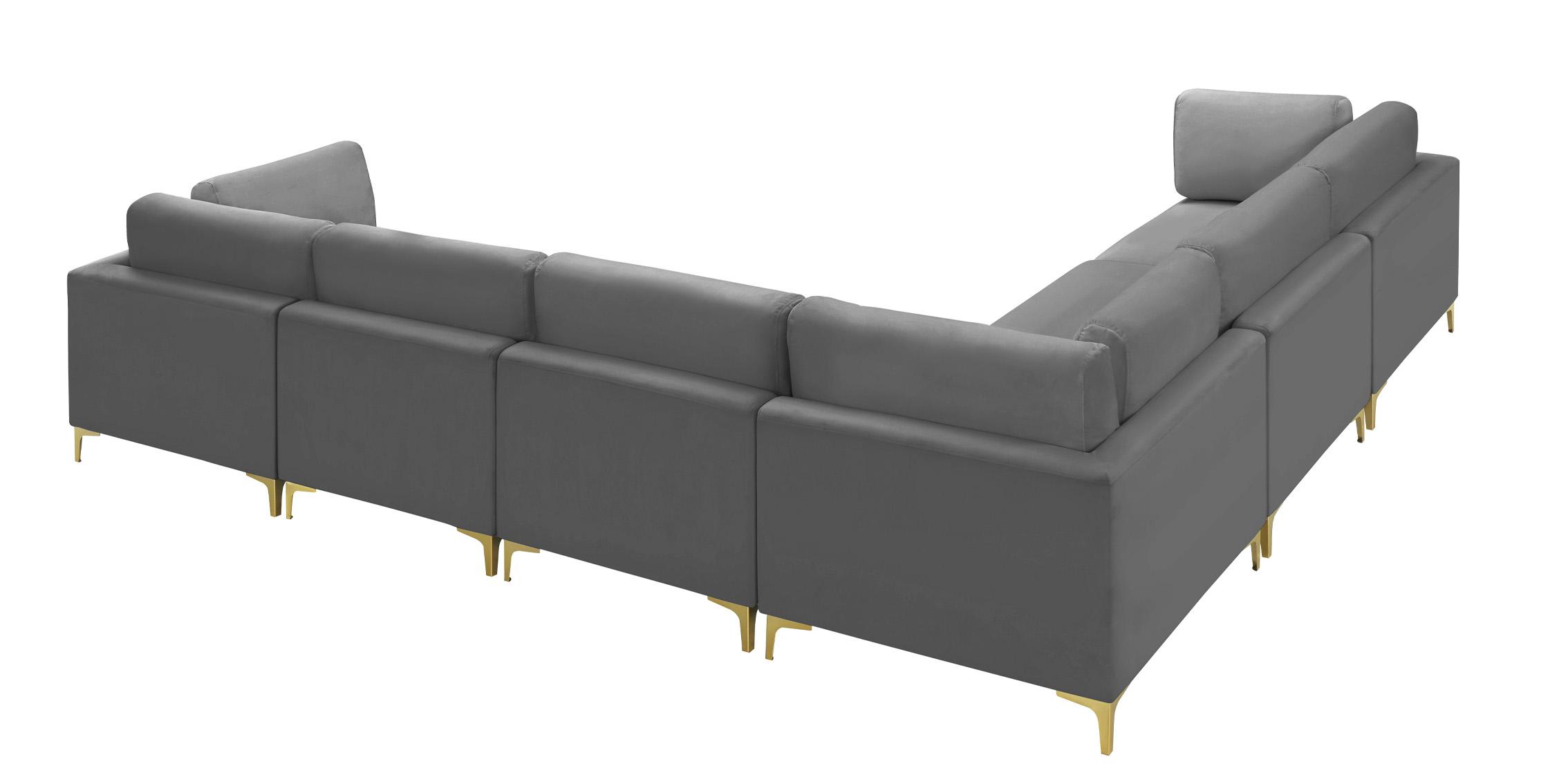 

        
Meridian Furniture JULIA 605Grey-Sec6A Modular Sectional Sofa Gray Velvet 753359809427

