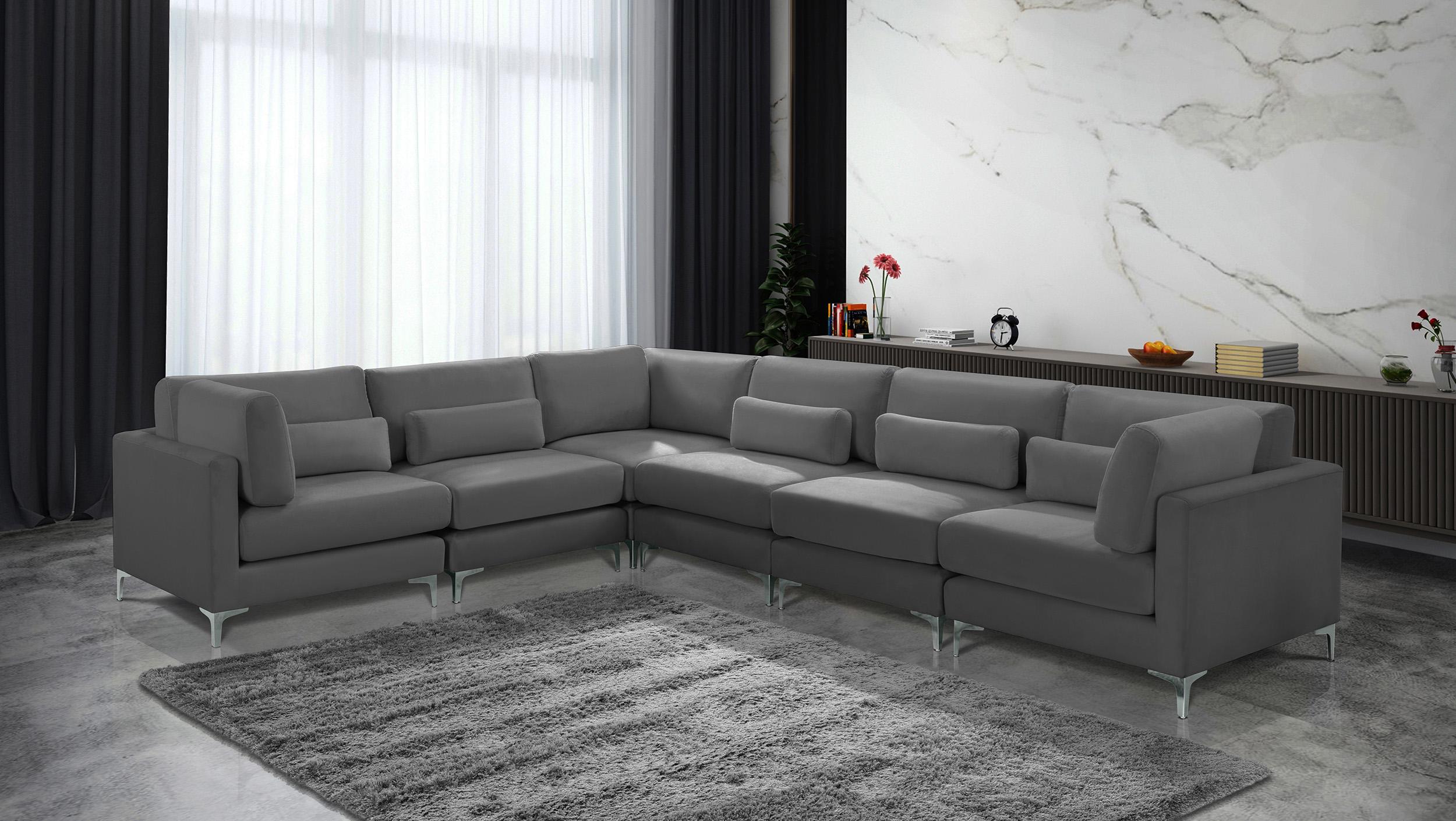 

    
Grey Velvet Modular Sectional Sofa JULIA 605Grey-Sec6A Meridian Contemporary
