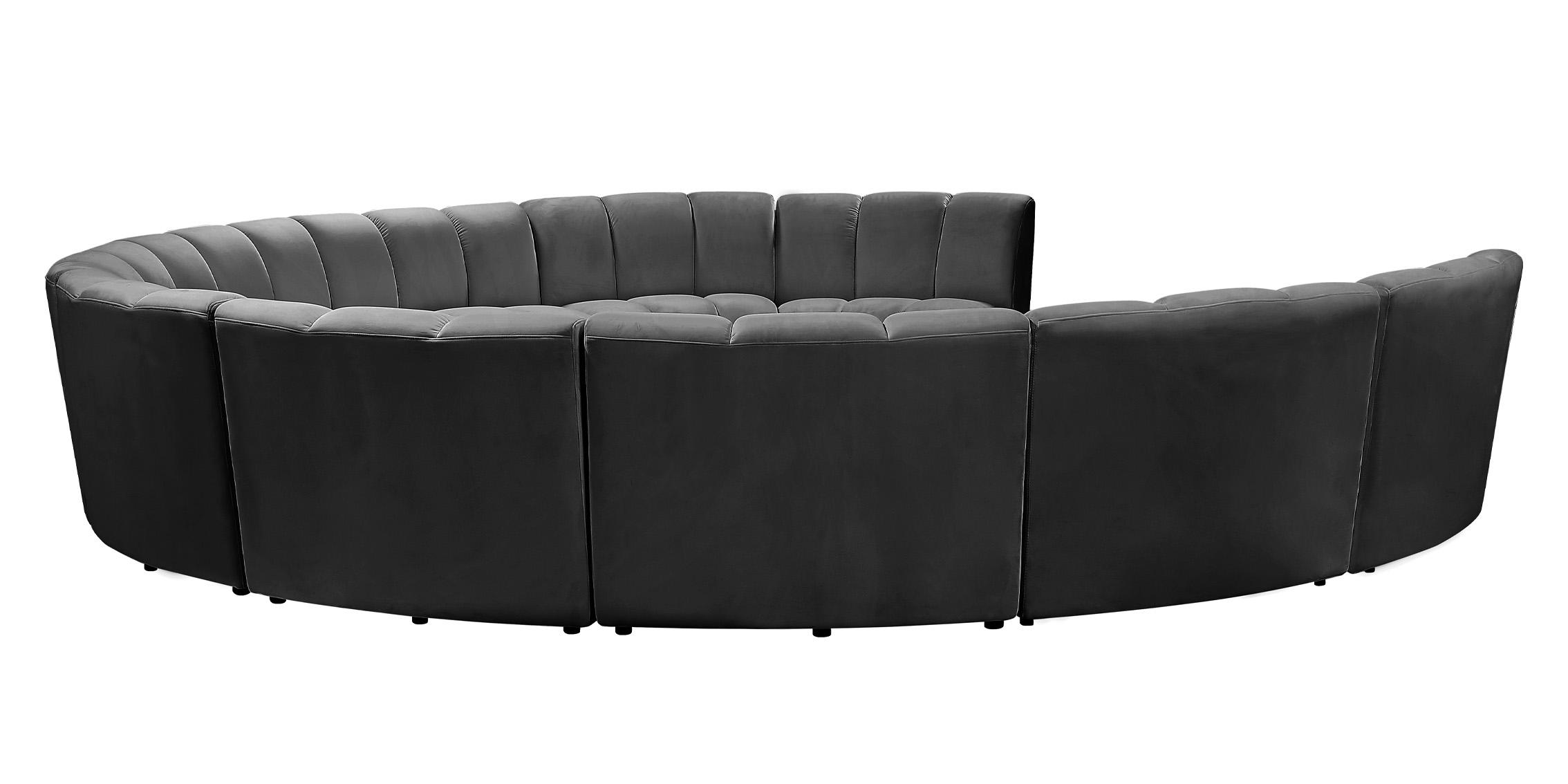 

    
638Grey-10PC Grey Velvet Modular Sectional Sofa INFINITY 638Grey-10PC Meridian Modern
