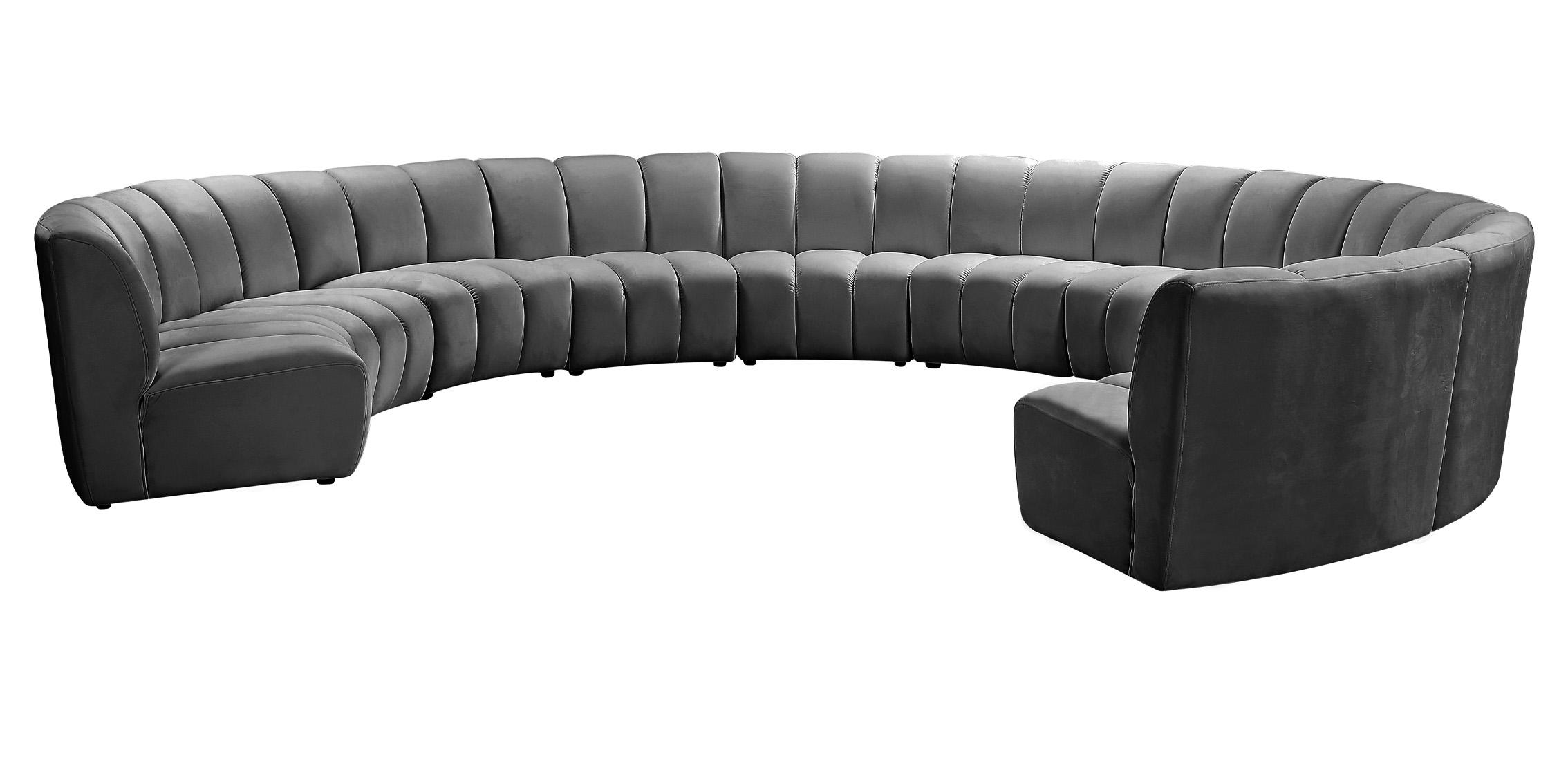 

        
Meridian Furniture INFINITY 638Grey-10PC Modular Sectional Sofa Gray Velvet 753359803807
