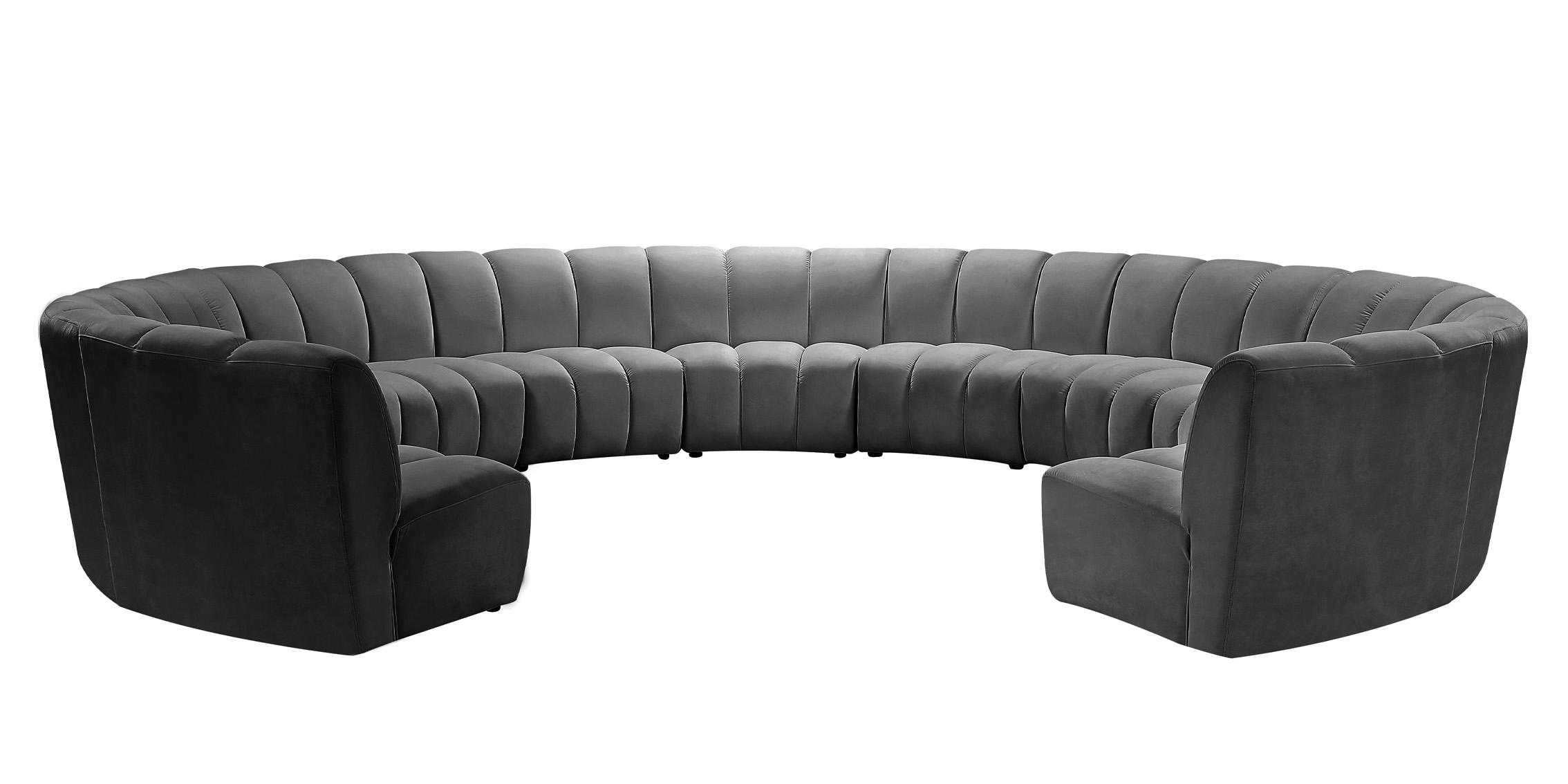 

        
Meridian Furniture INFINITY 638Grey-11PC Modular Sectional Sofa Gray Velvet 753359803814

