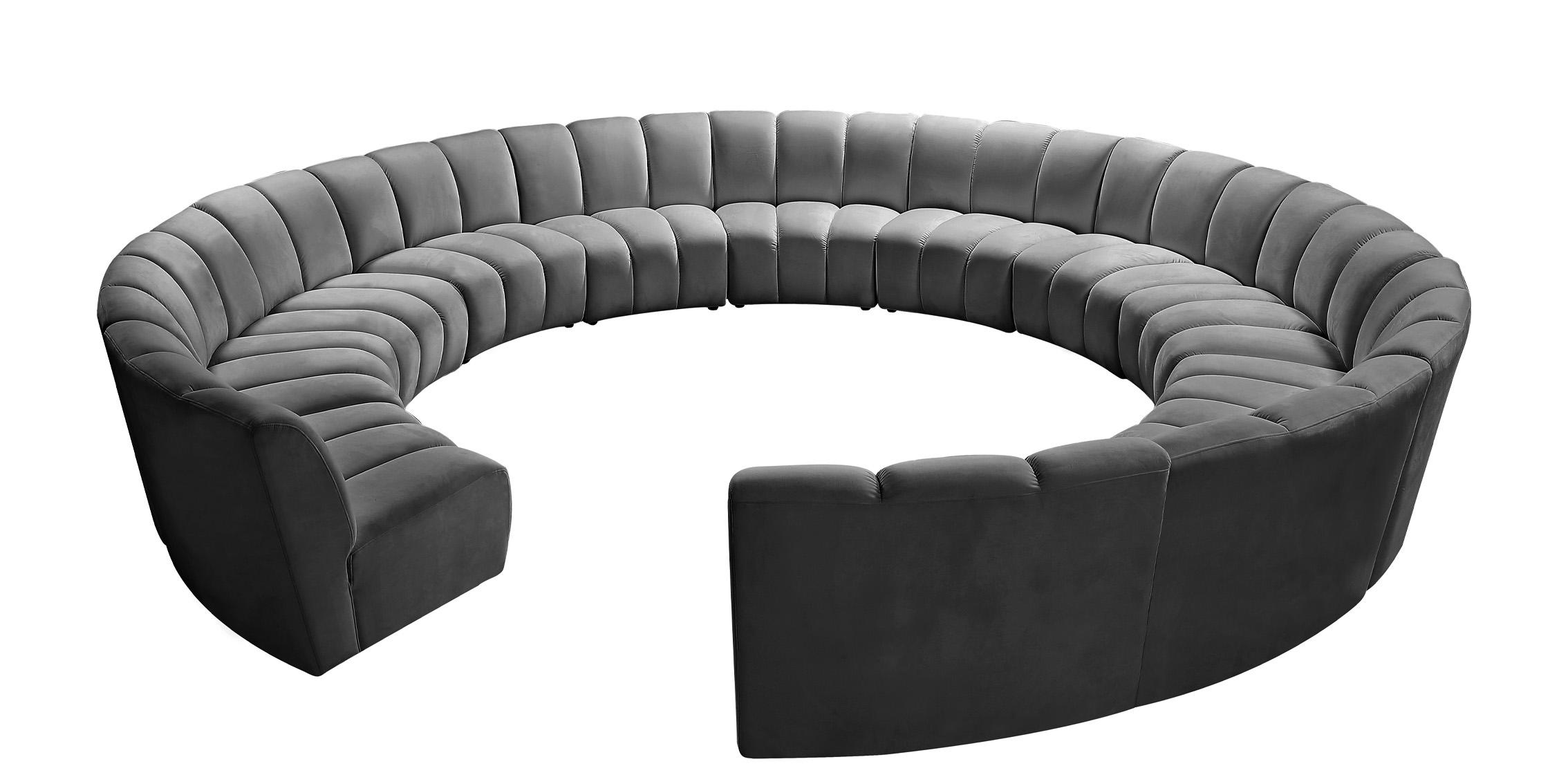 

        
Meridian Furniture INFINITY 638Grey-12PC Modular Sectional Sofa Gray Velvet 753359803821
