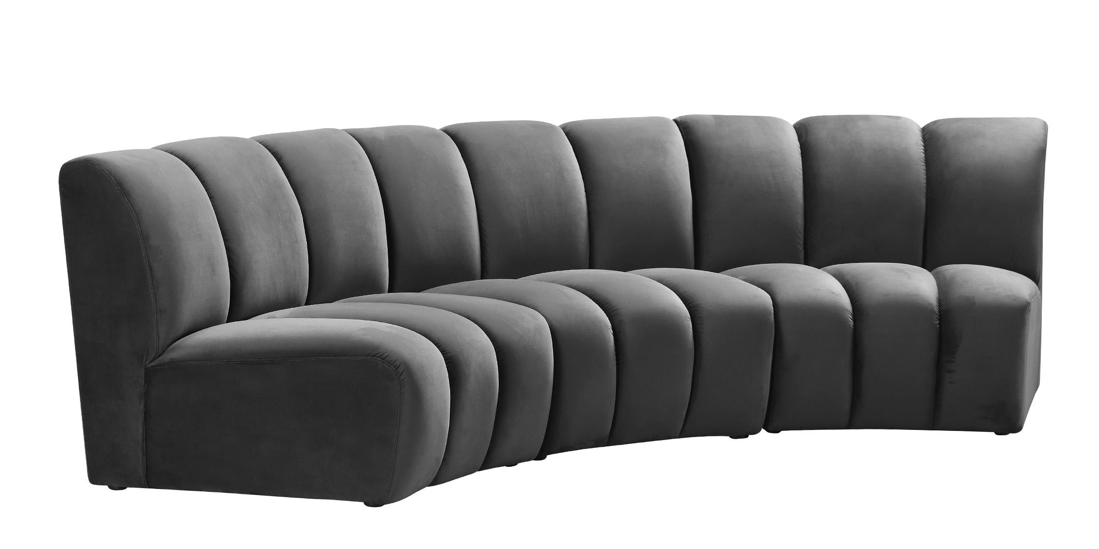 

        
Meridian Furniture INFINITY 638Grey-3PC Modular Sectional Sofa Gray Velvet 753359801445
