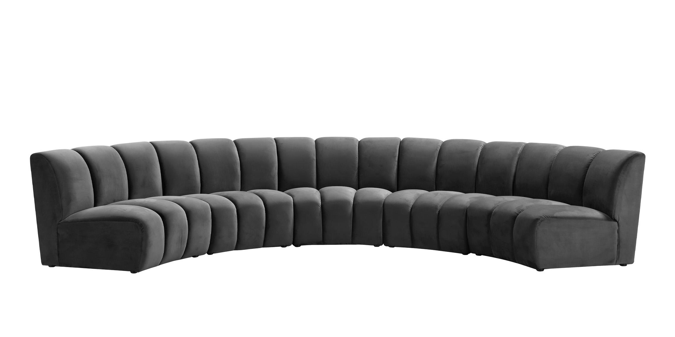 

    
638Grey-5PC Grey Velvet Modular Sectional Sofa INFINITY 638Grey-5PC Meridian Modern

