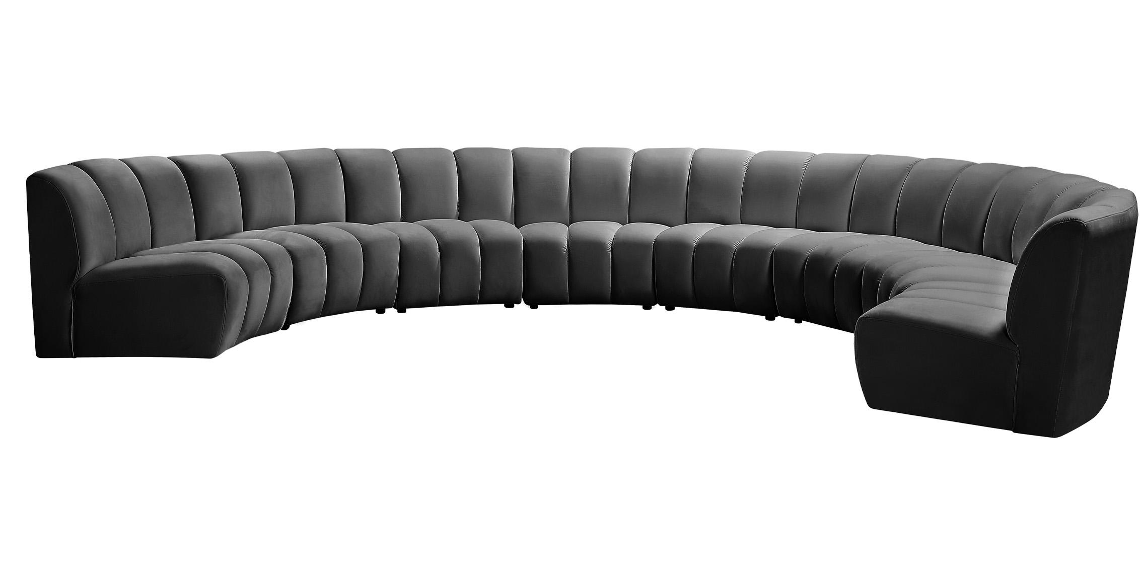 

        
Meridian Furniture INFINITY 638Grey-8PC Modular Sectional Sofa Gray Velvet 753359803784
