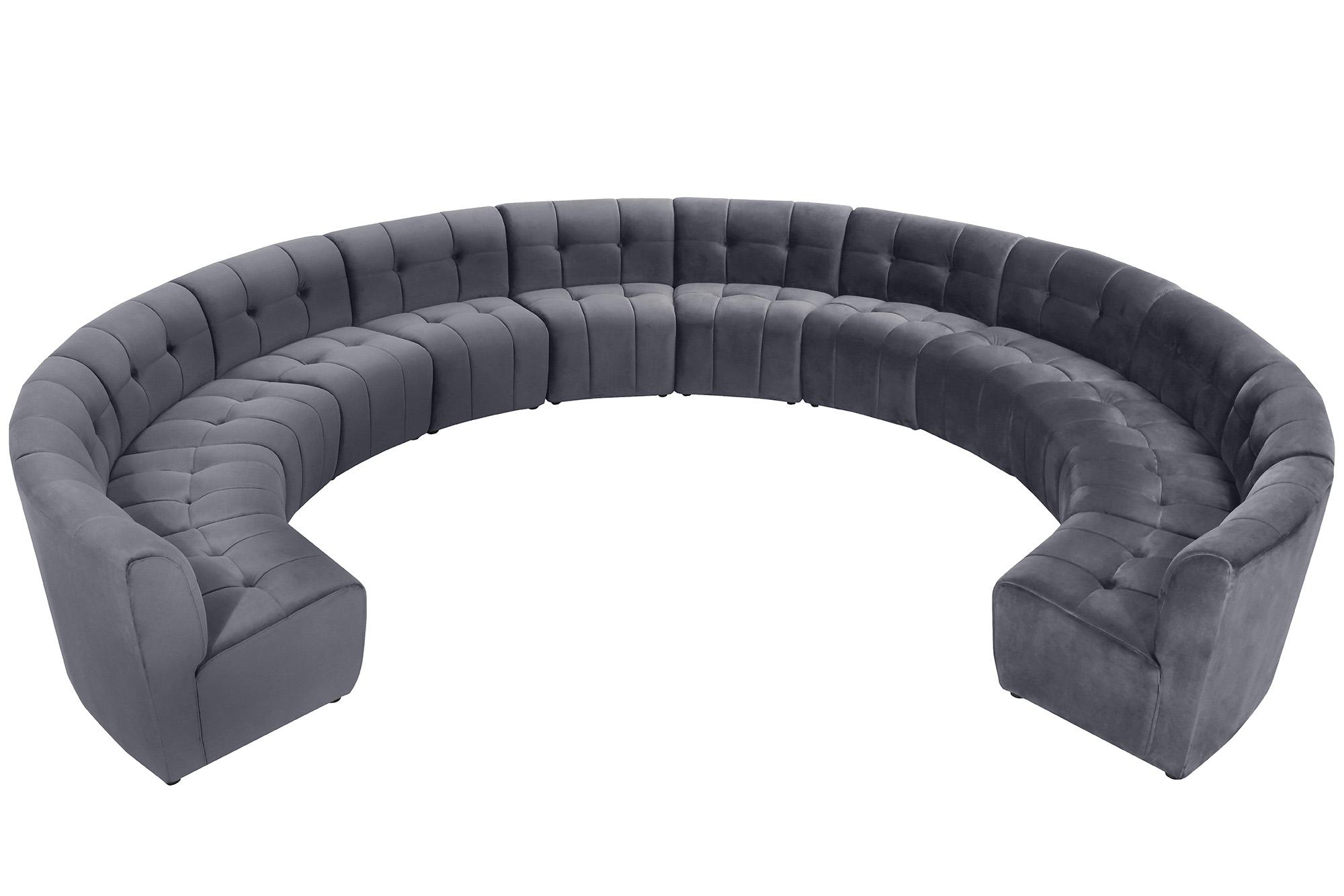 

    
GREY Velvet Modular Sectional Sofa LIMITLESS 645Grey-12PC Meridian Modern
