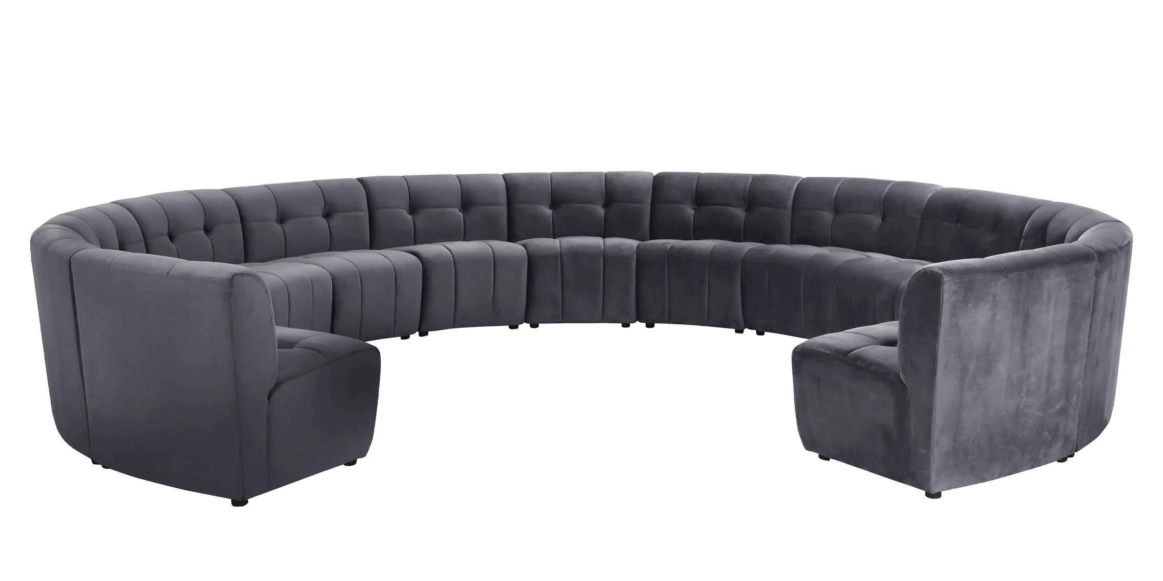 

        
Meridian Furniture LIMITLESS 645Grey-13PC Modular Sectional Sofa Gray Velvet 753359807171
