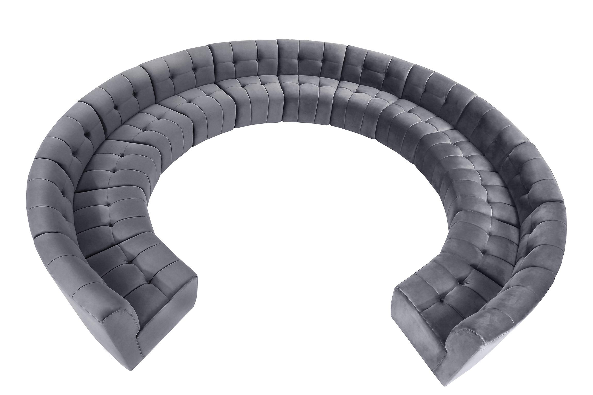 

    
GREY Velvet Modular Sectional Sofa LIMITLESS 645Grey-13PC Meridian Modern
