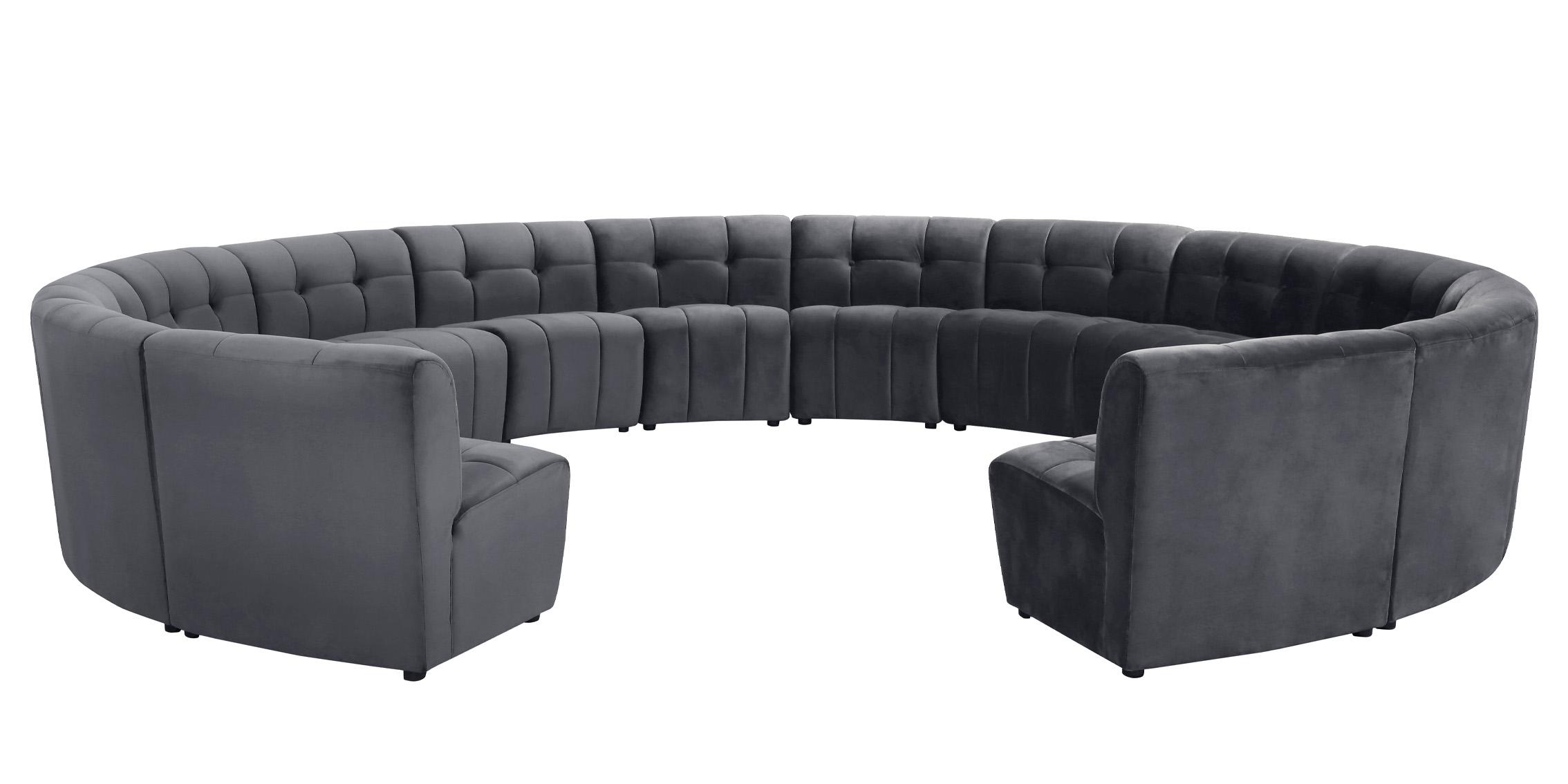 

    
GREY Velvet Modular Sectional Sofa LIMITLESS 645Grey-14PC Meridian Modern

