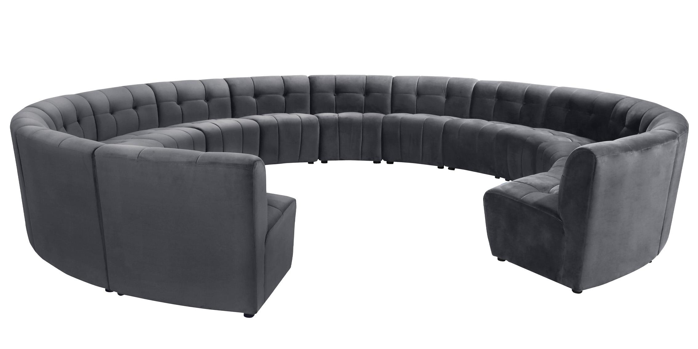

        
Meridian Furniture LIMITLESS 645Grey-14PC Modular Sectional Sofa Gray Velvet 753359807249
