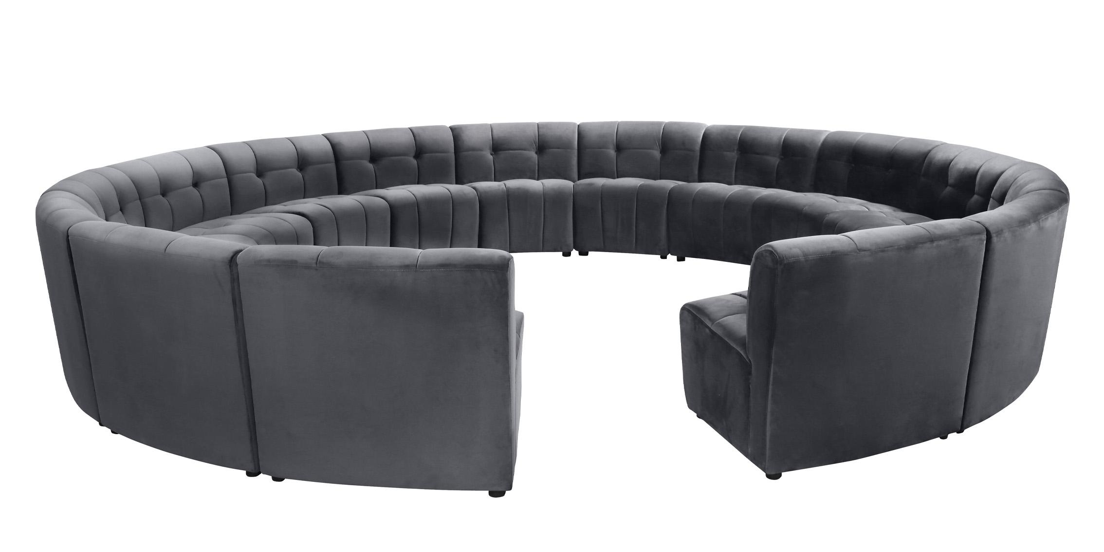 

        
Meridian Furniture LIMITLESS 645Grey-15PC Modular Sectional Sofa Gray Velvet 753359809069
