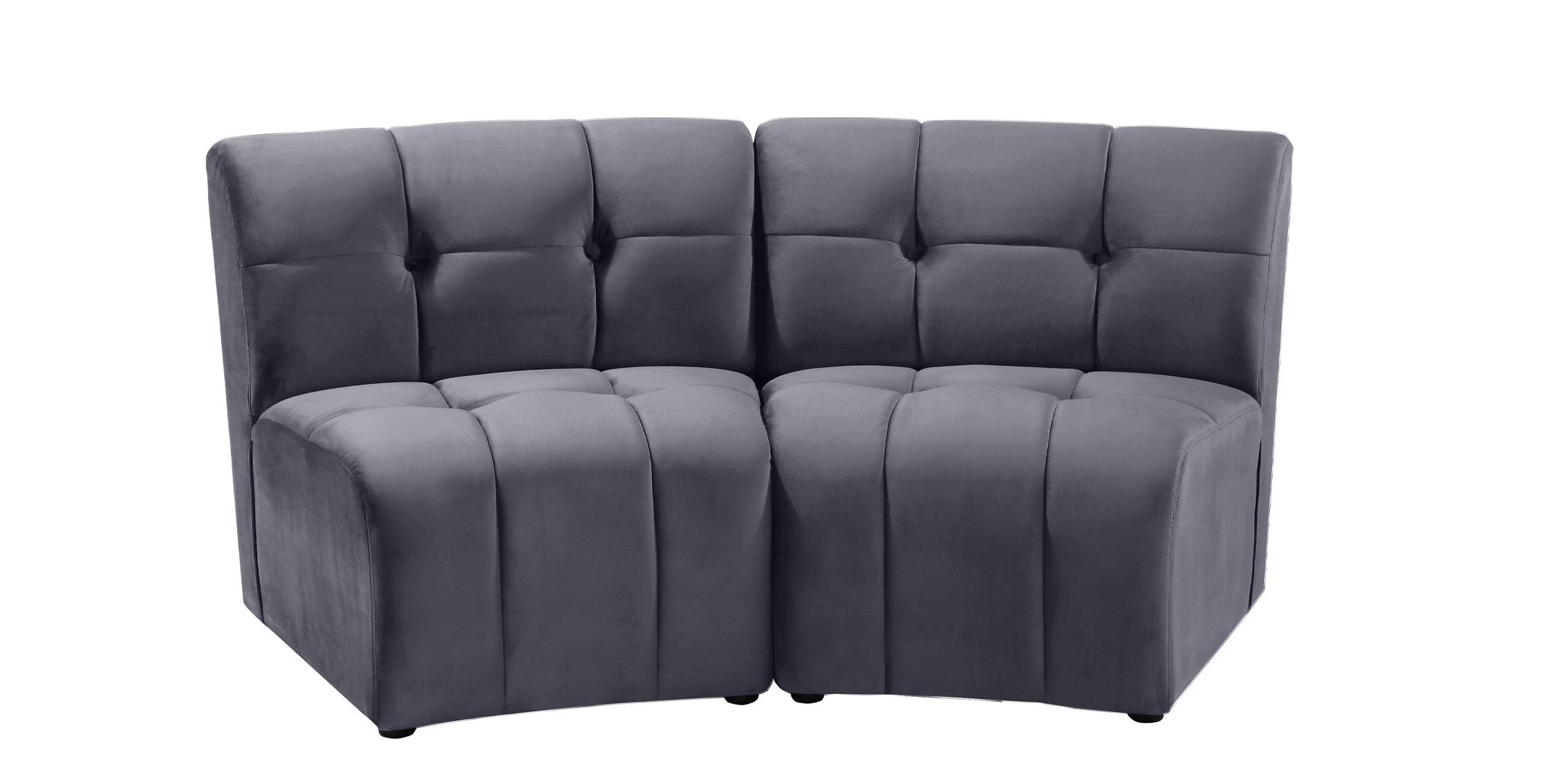 

    
GREY Velvet Modular Sectional Sofa LIMITLESS 645Grey-2PC Meridian Modern
