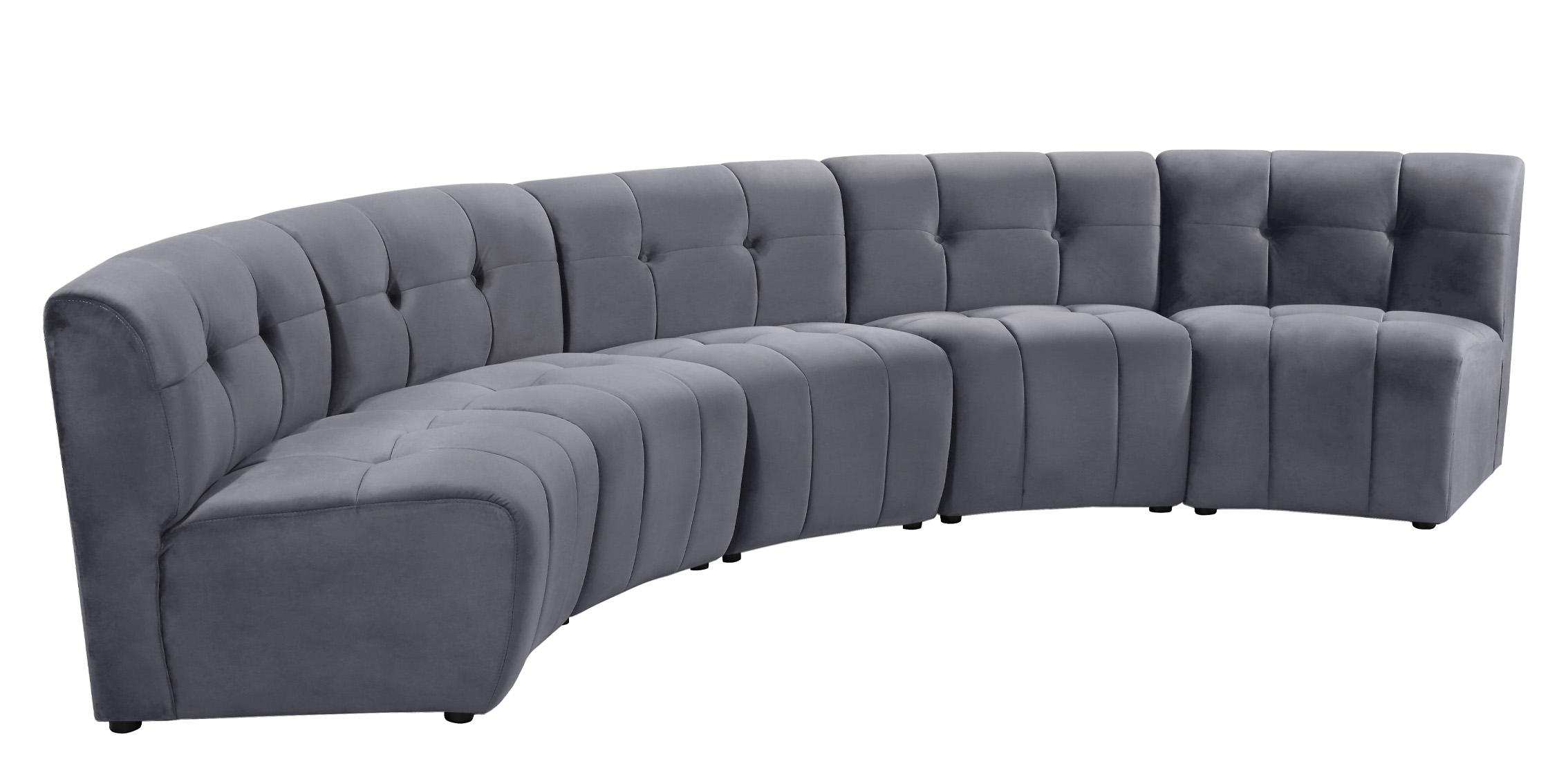 

        
Meridian Furniture LIMITLESS 645Grey-5PC Modular Sectional Sofa Gray Velvet 753359807737
