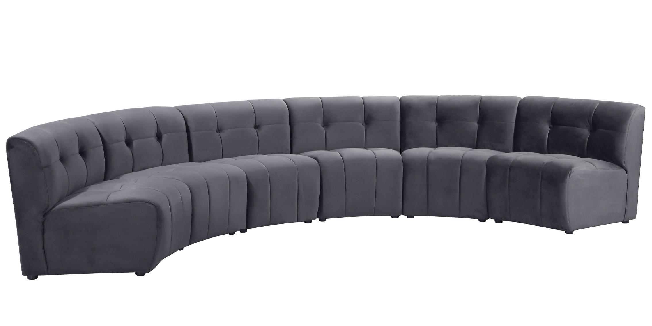 

        
Meridian Furniture LIMITLESS 645Grey-6PC Modular Sectional Sofa Gray Velvet 753359807744
