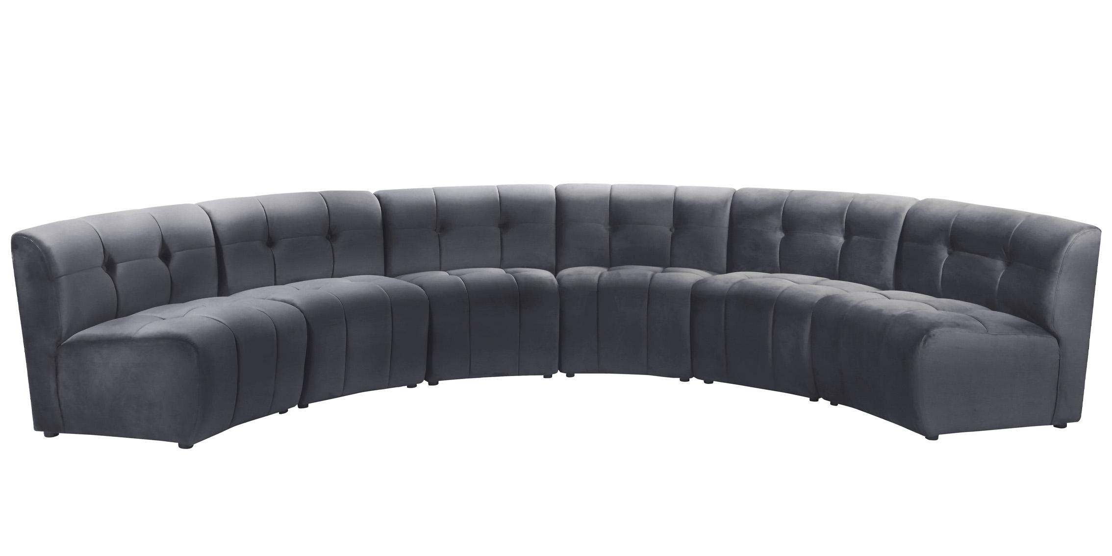 

    
GREY Velvet Modular Sectional Sofa LIMITLESS 645Grey-6PC Meridian Modern
