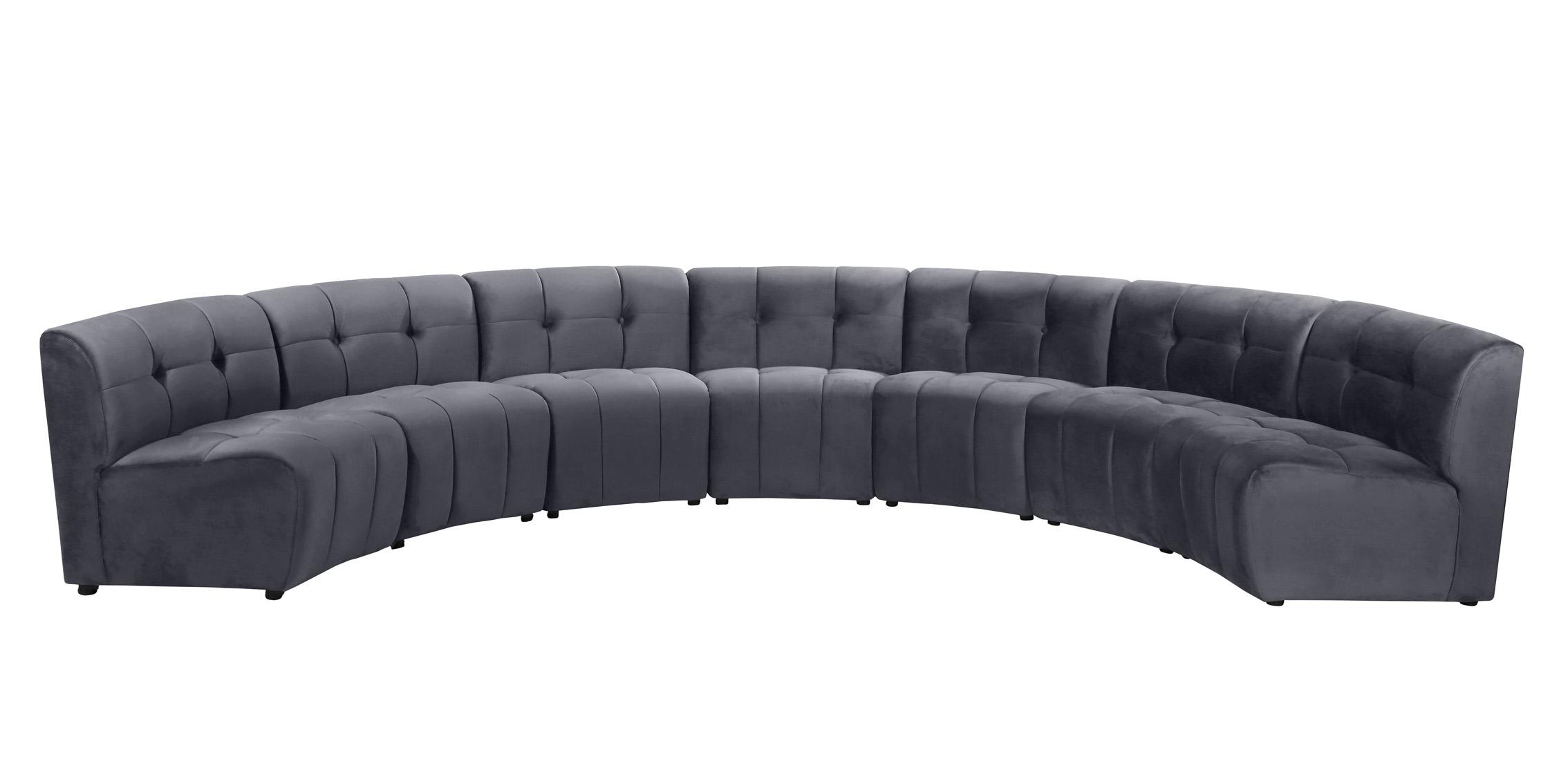

    
GREY Velvet Modular Sectional Sofa LIMITLESS 645Grey-7PC Meridian Modern
