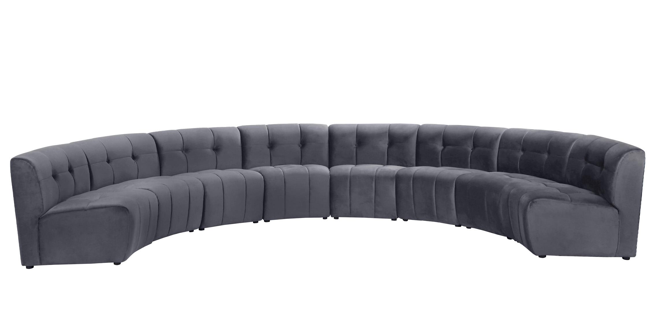 

        
Meridian Furniture LIMITLESS 645Grey-8PC Modular Sectional Sofa Gray Velvet 753359807768
