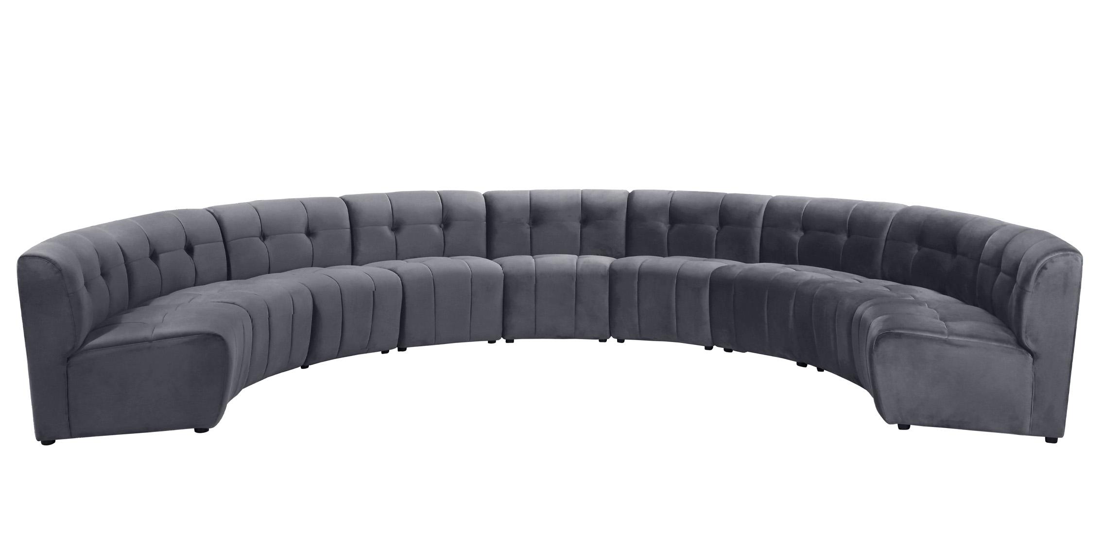 

        
Meridian Furniture LIMITLESS 645Grey-9PC Modular Sectional Sofa Gray Velvet 753359807775
