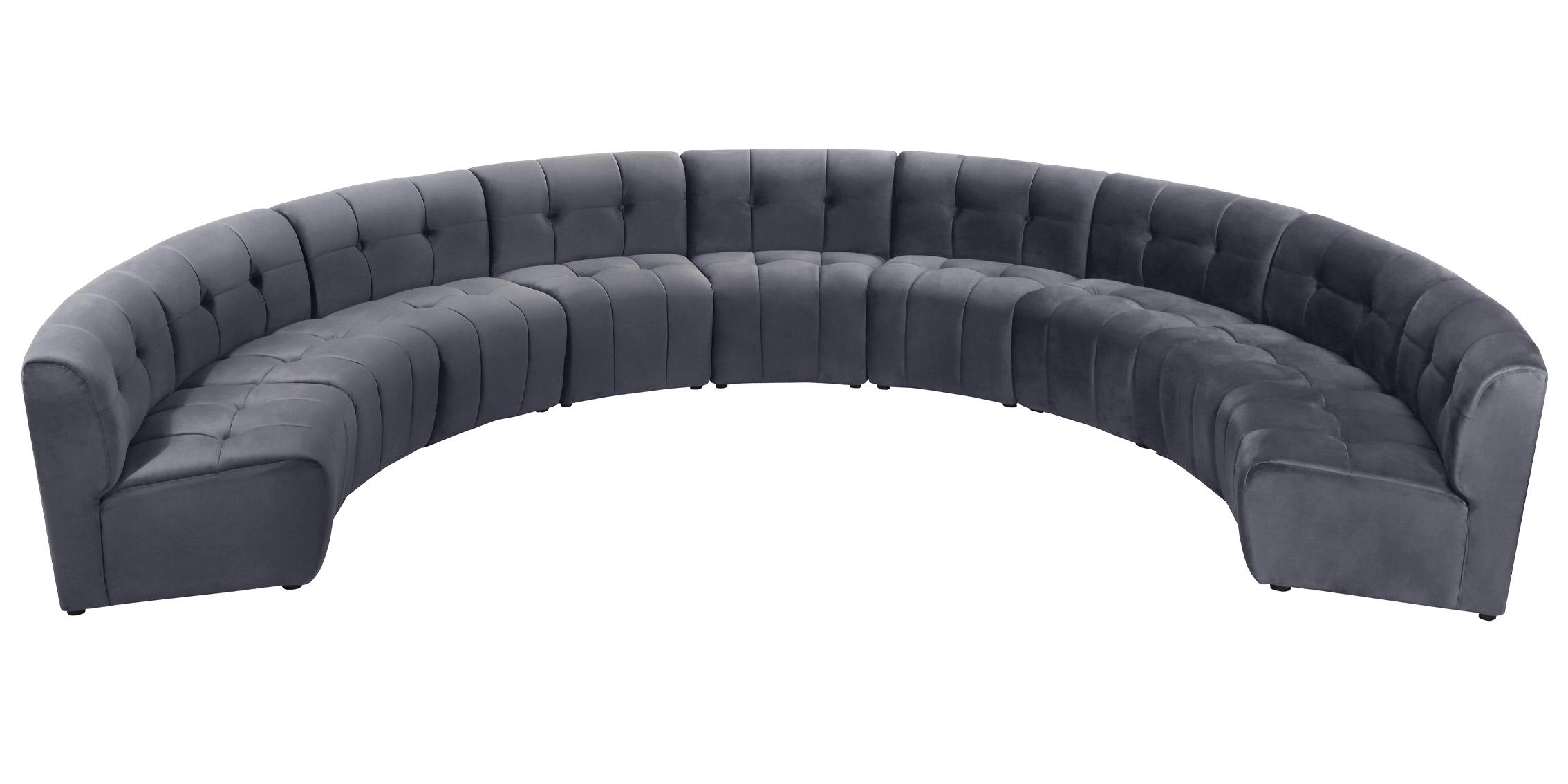 

    
GREY Velvet Modular Sectional Sofa LIMITLESS 645Grey-9PC Meridian Modern
