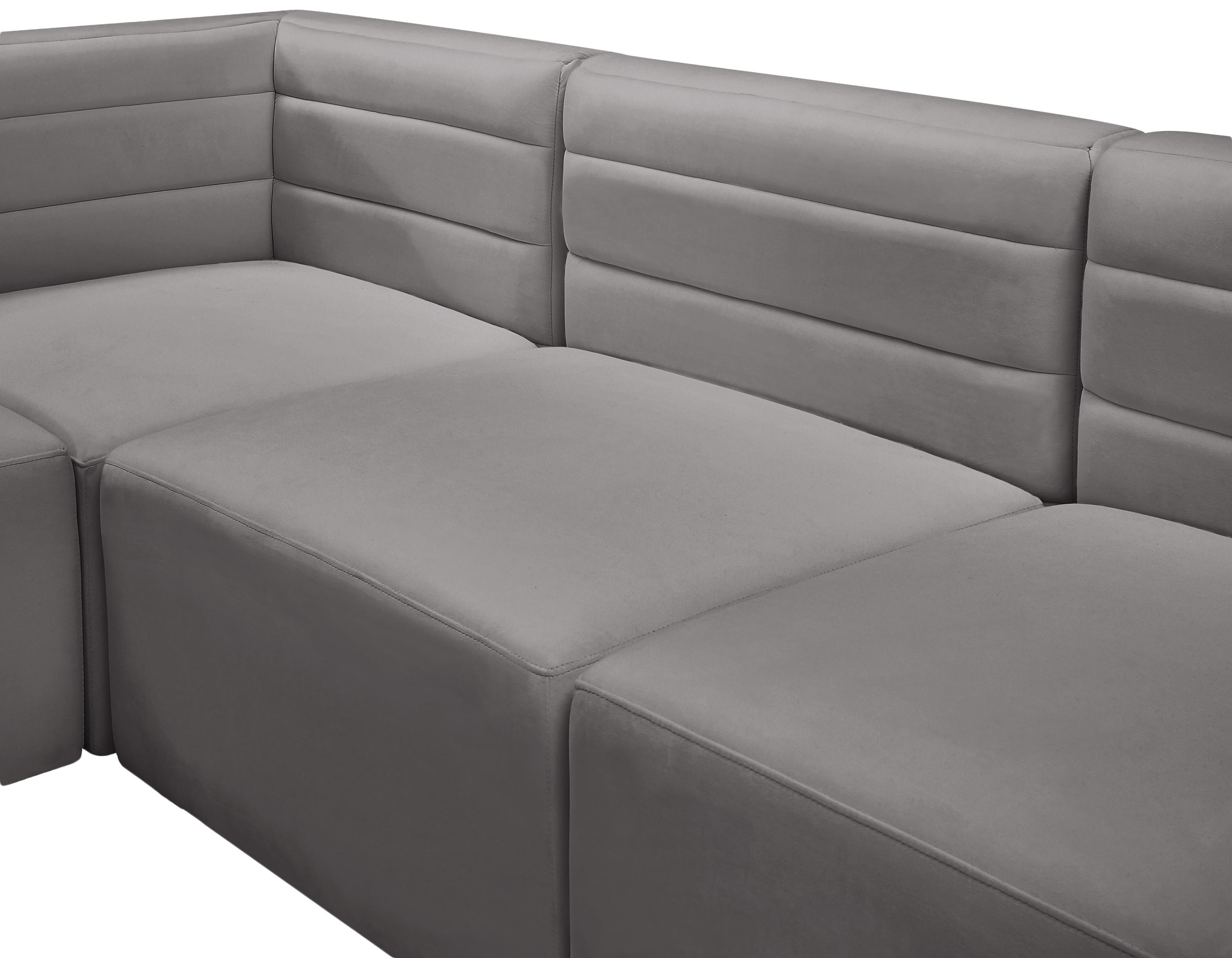 

    
 Shop  Grey Velvet Modular Comfort Sofa Quincy 677Grey-S126 Meridian Contemporary
