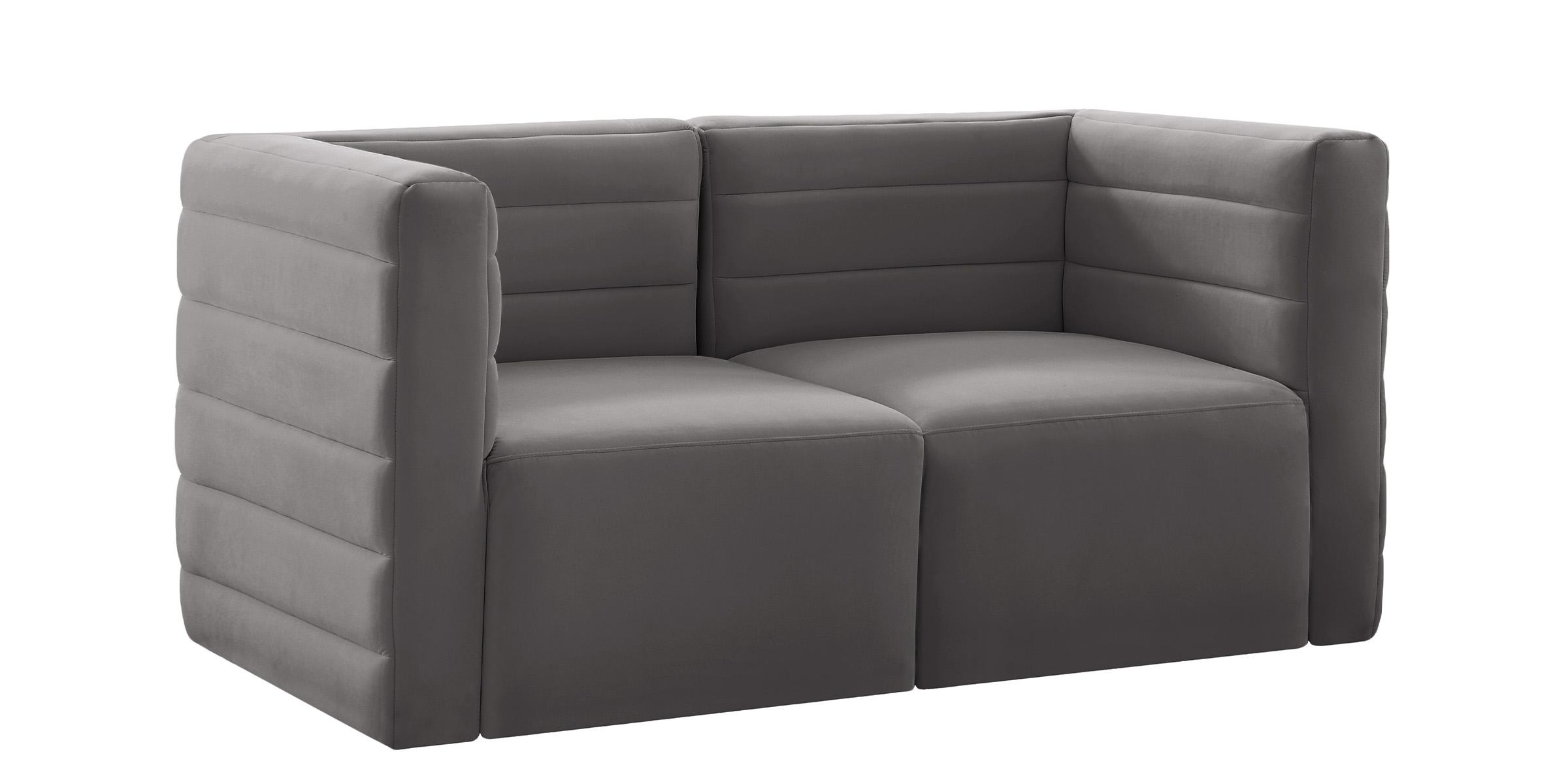 Contemporary, Modern Modular Sofa Quincy 677Grey-S63 677Grey-S63 in Gray Velvet