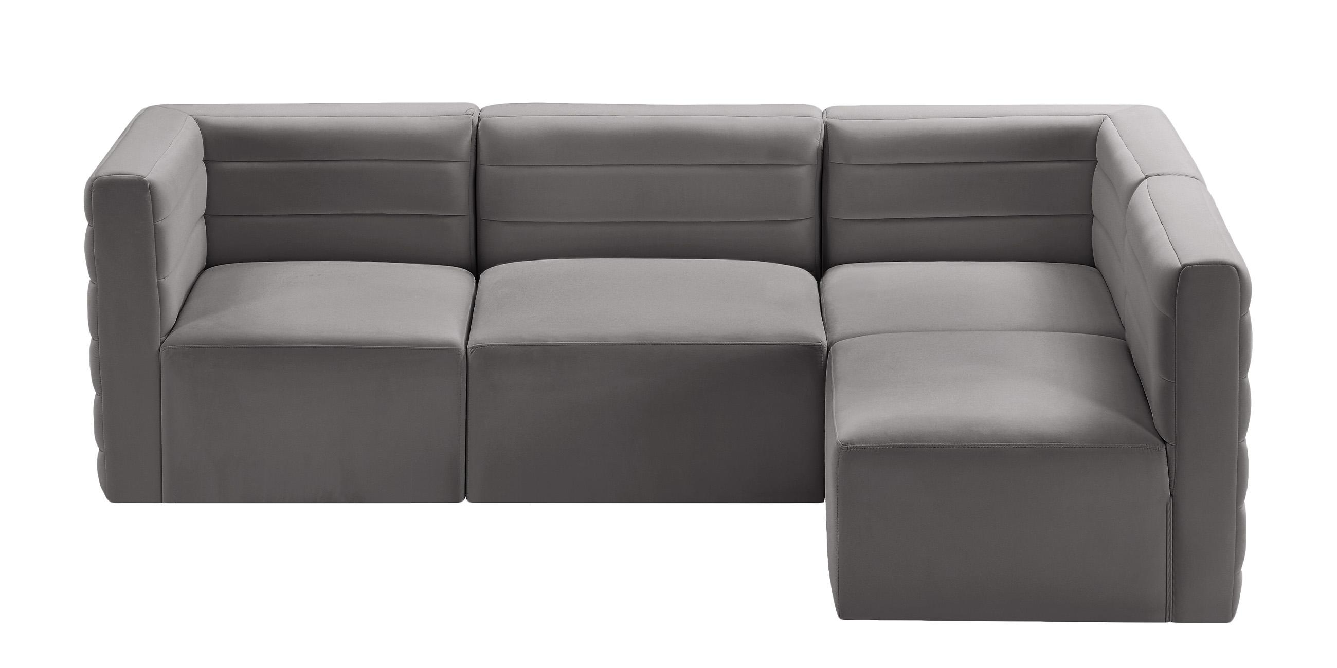 

        
Meridian Furniture Quincy 677Grey-Sec4A Modular Sectional Sofa Gray Velvet 94308261751
