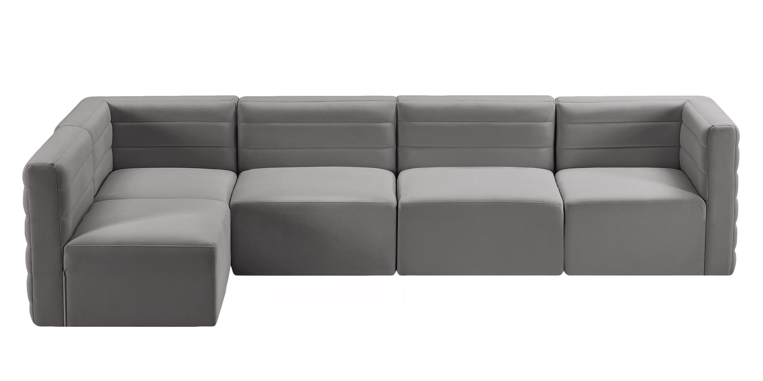 

        
Meridian Furniture Quincy 677Grey-Sec5A Modular Sectional Sofa Gray Velvet 94308261768
