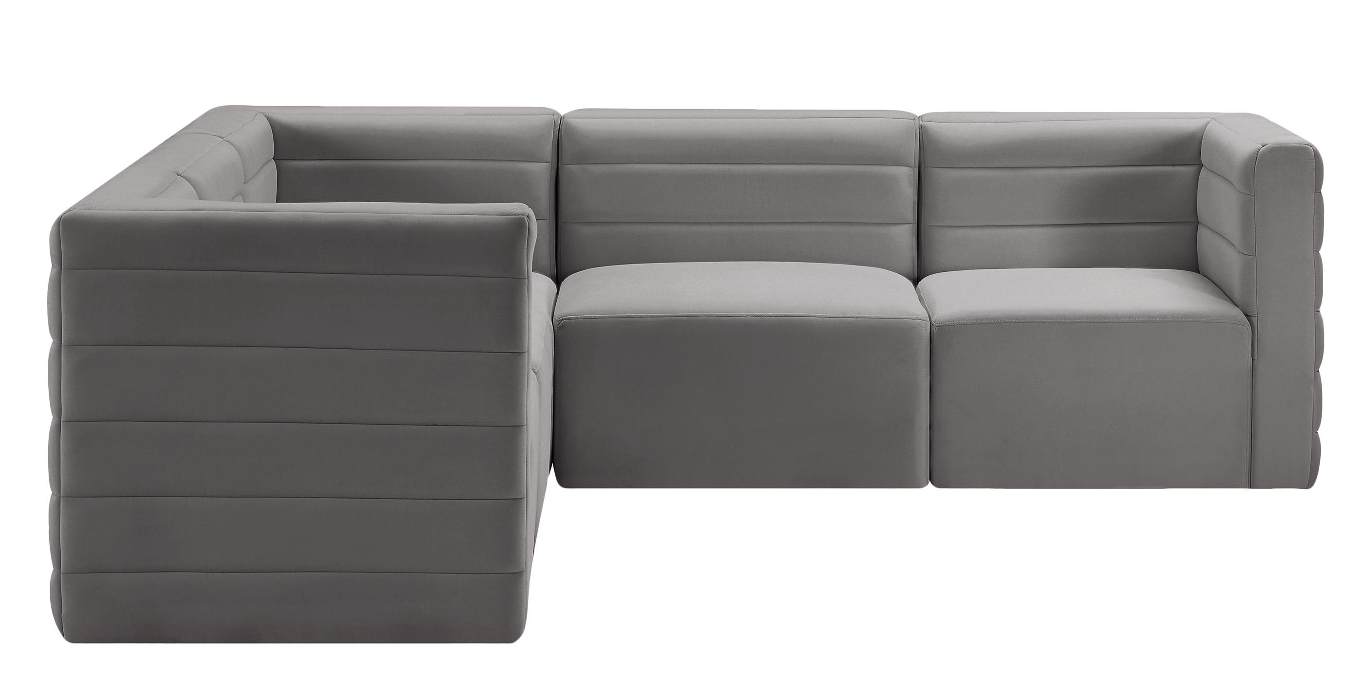 

        
Meridian Furniture Quincy 677Grey-Sec5C Modular Sectional Sofa Gray Velvet 94308261782
