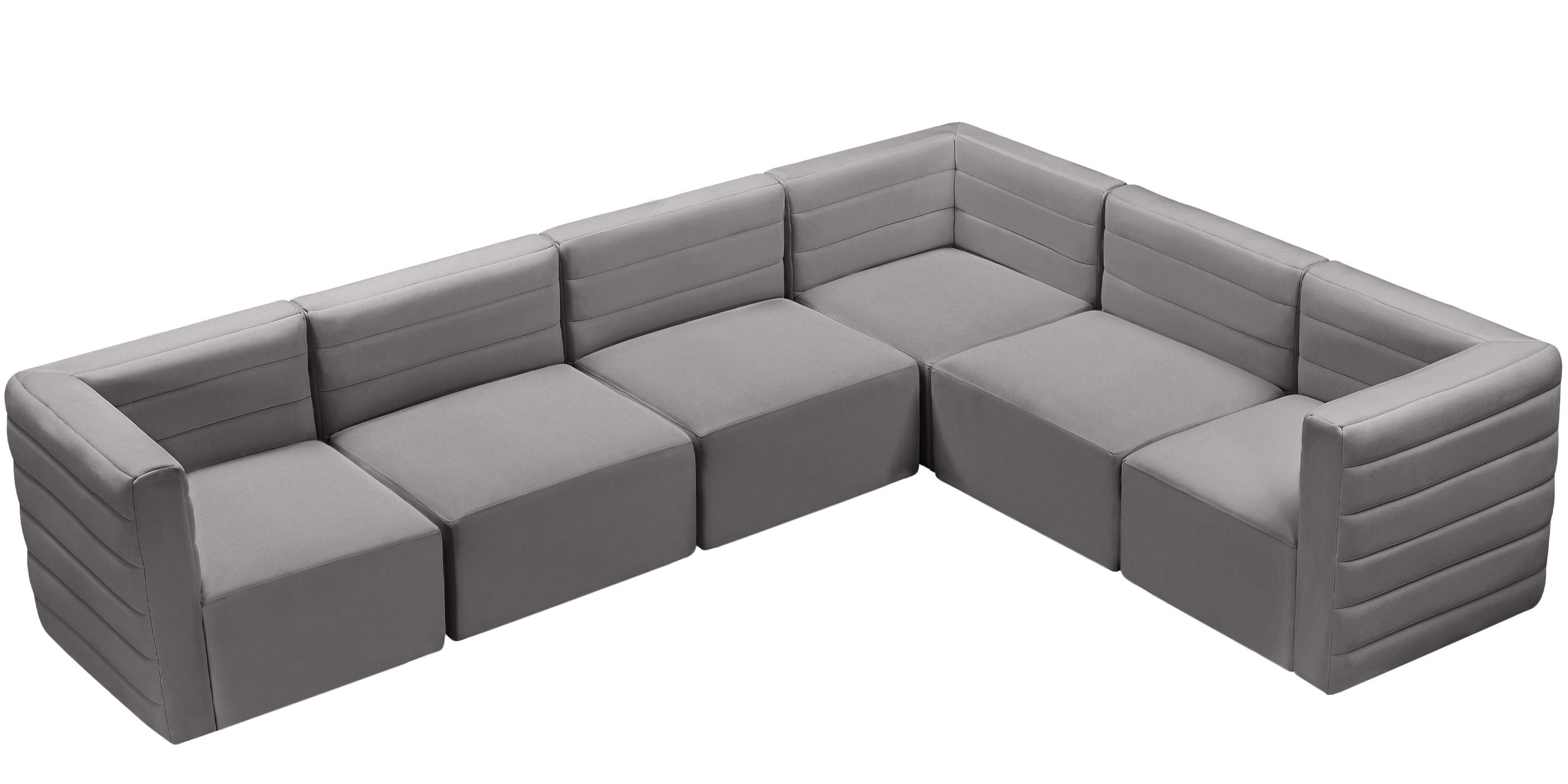 

        
Meridian Furniture Quincy 677Grey-Sec6A Modular Sectional Sofa Gray Velvet 94308261799
