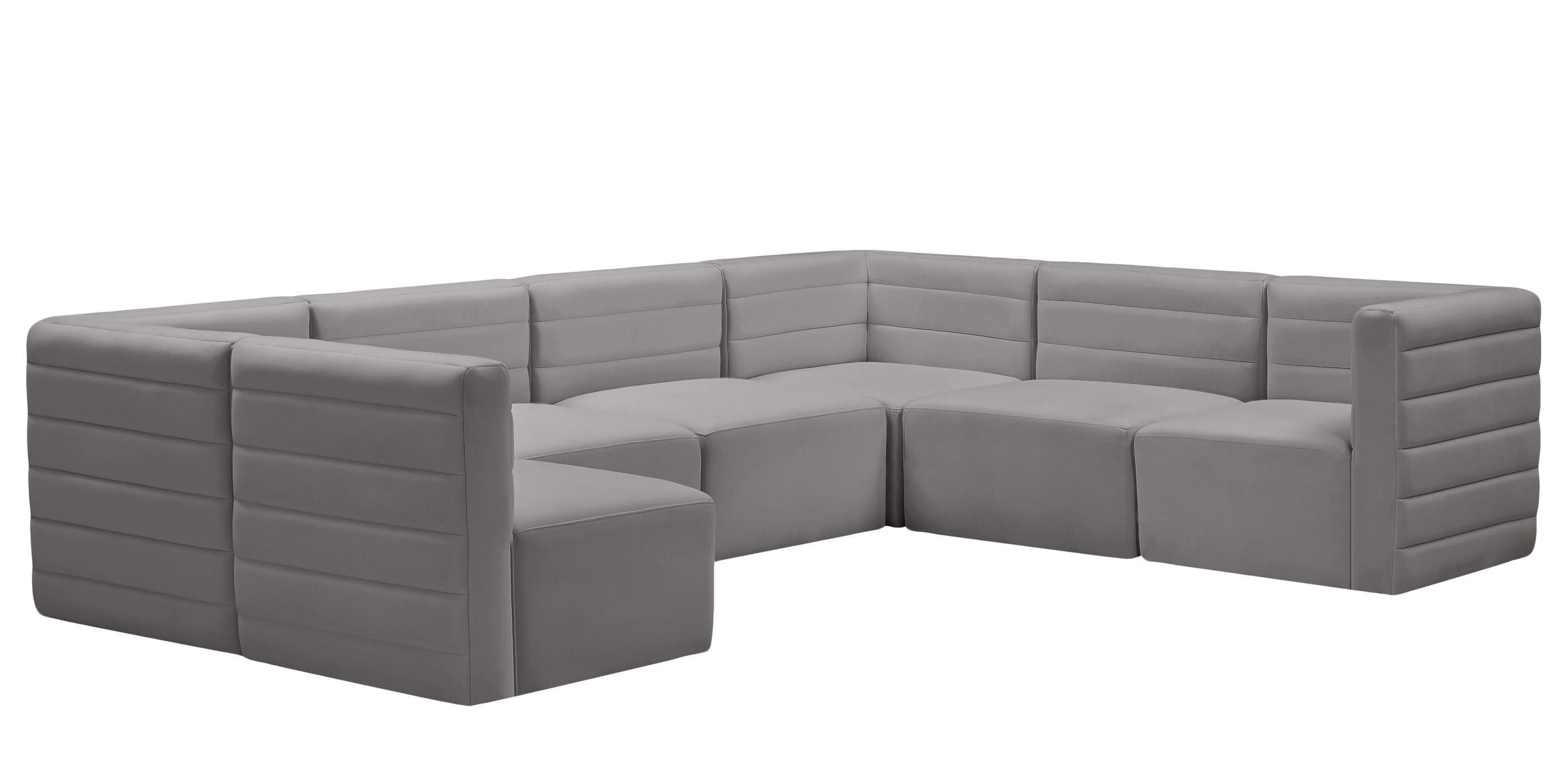 

        
Meridian Furniture Quincy 677Grey-Sec7A Modular Sectional Sofa Gray Velvet 94308261812
