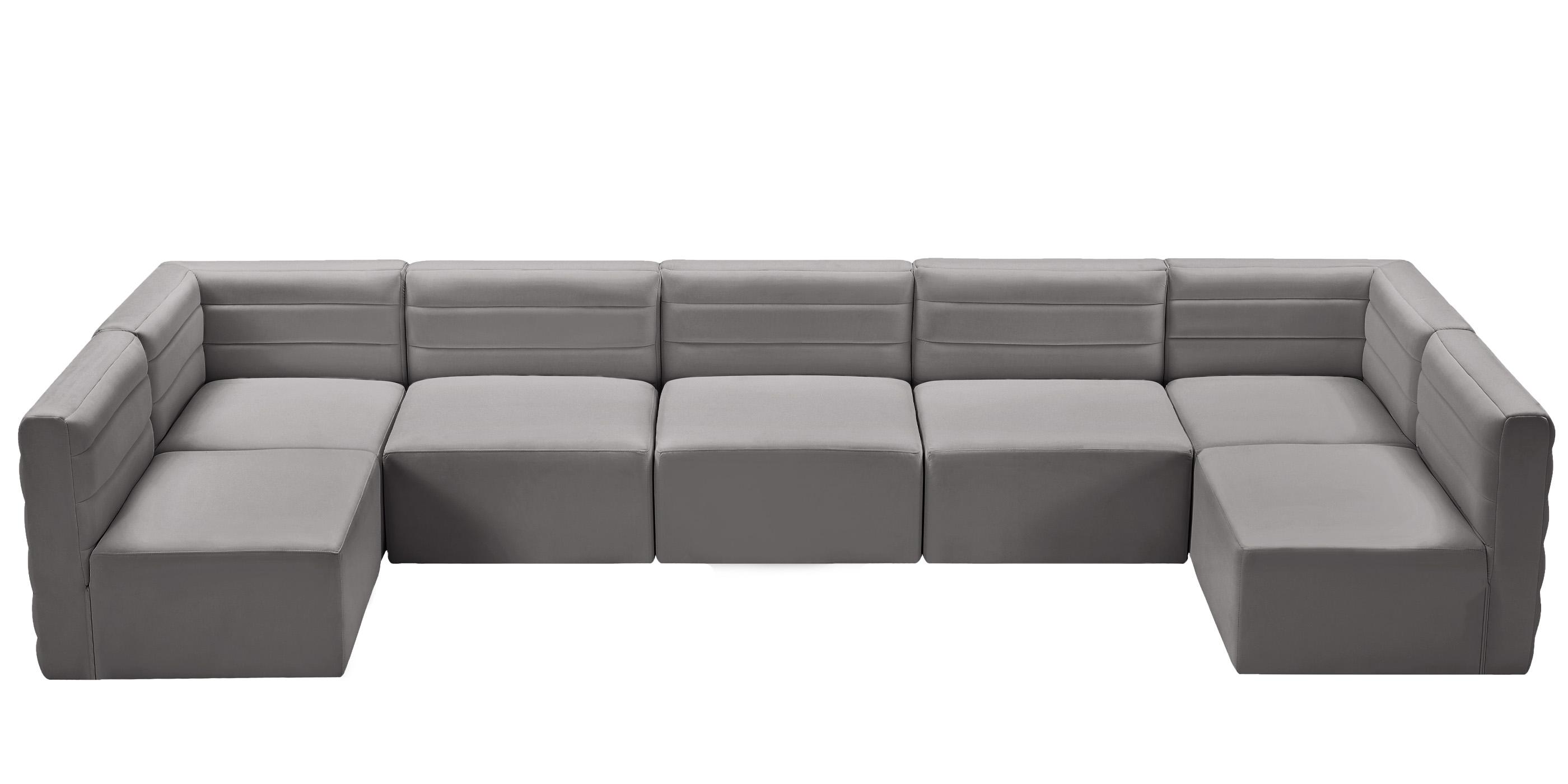 

        
Meridian Furniture Quincy 677Grey-Sec7B Modular Sectional Sofa Gray Velvet 94308261829
