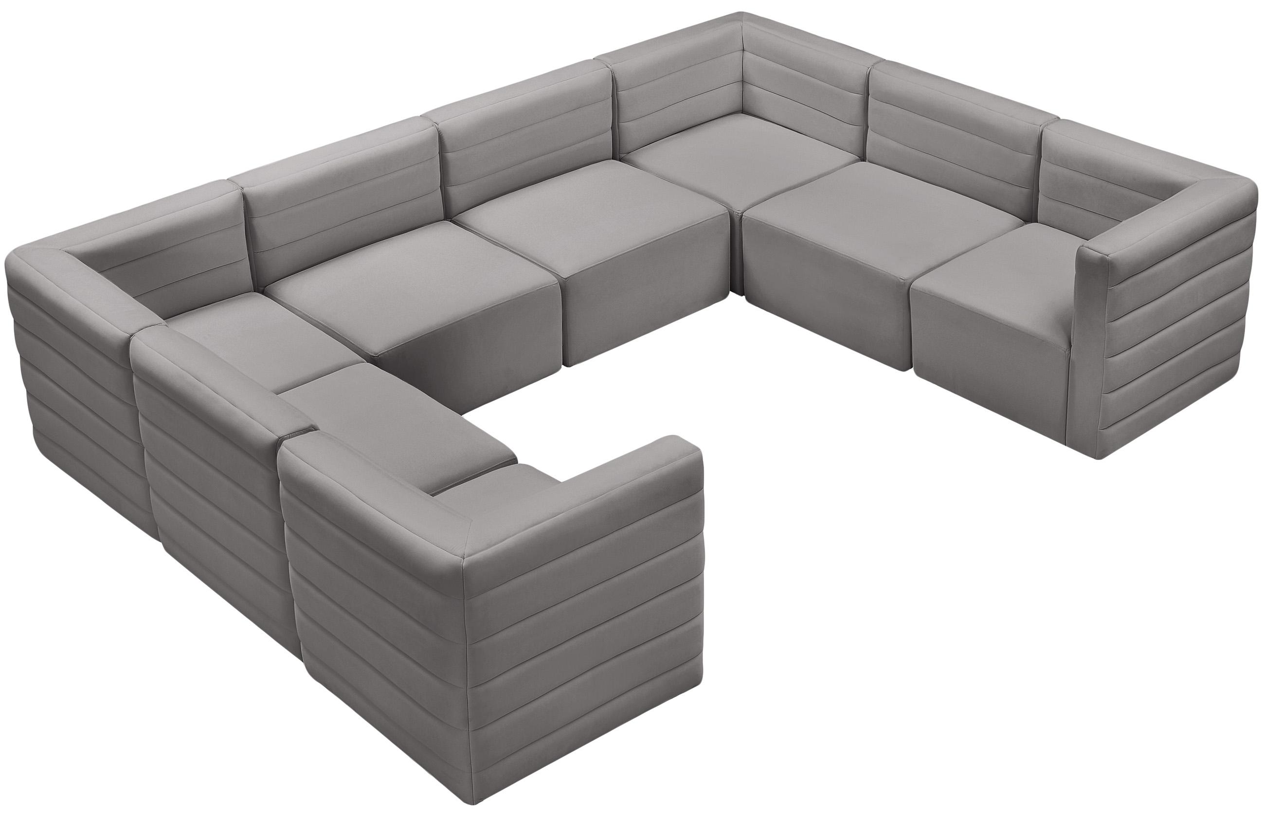 

        
Meridian Furniture Quincy 677Grey-Sec8A Modular Sectional Sofa Gray Velvet 94308261836
