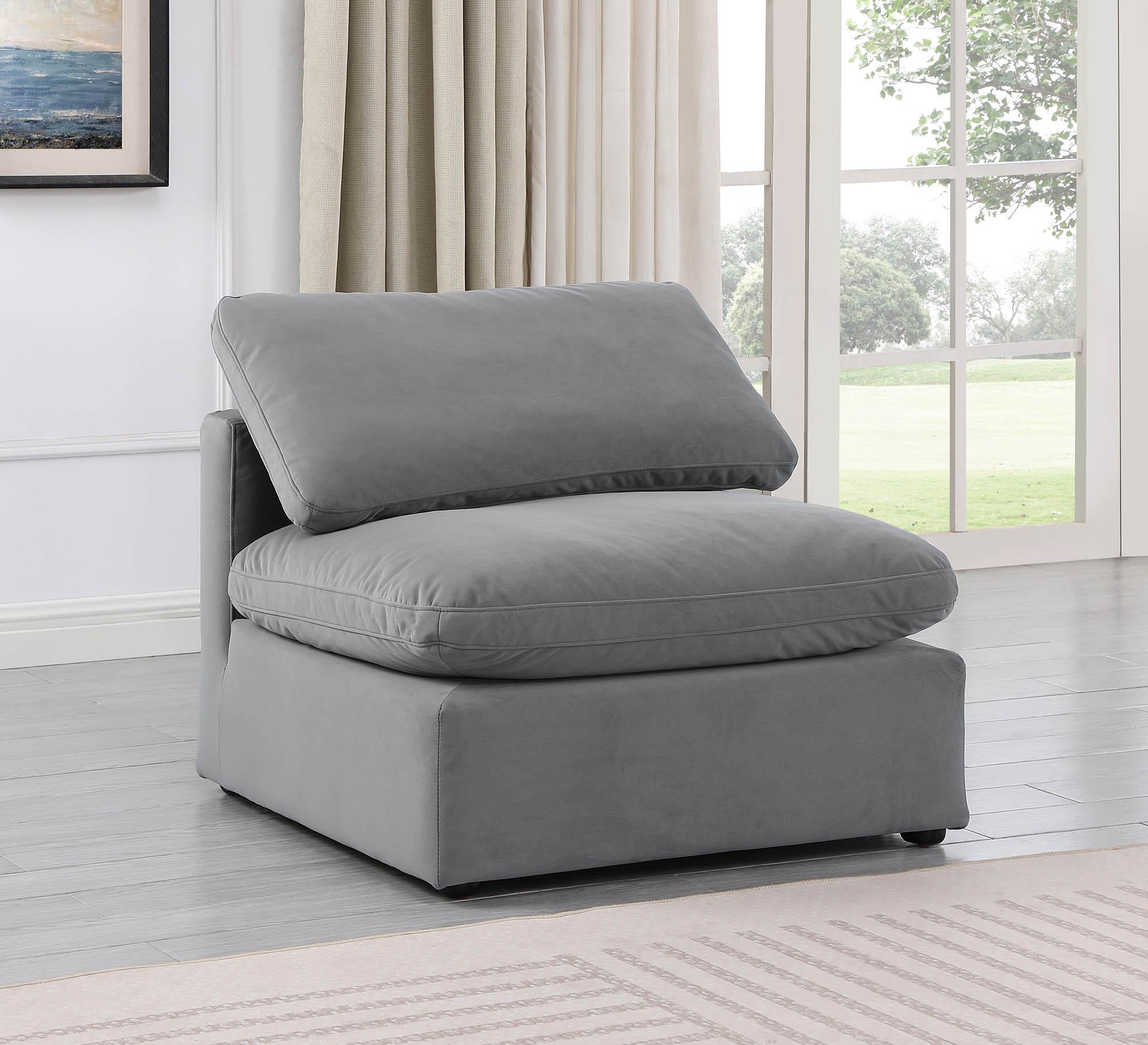 

    
Grey Velvet Armless Chair INDULGE 147Grey-Armless Meridian Contemporary Modern
