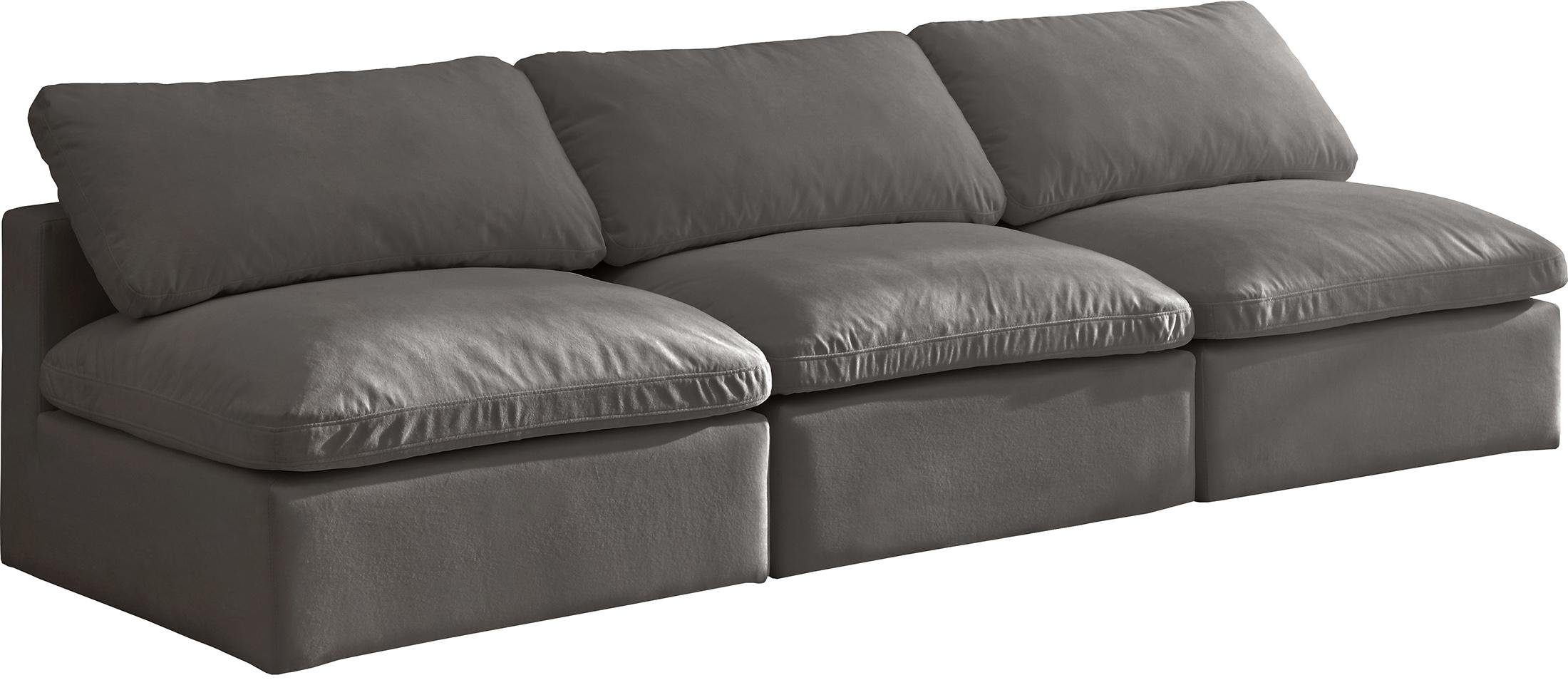 

    
Grey Velvet Comfort Modular Armless Sofa Plush 602Grey-S3 Meridian Modern
