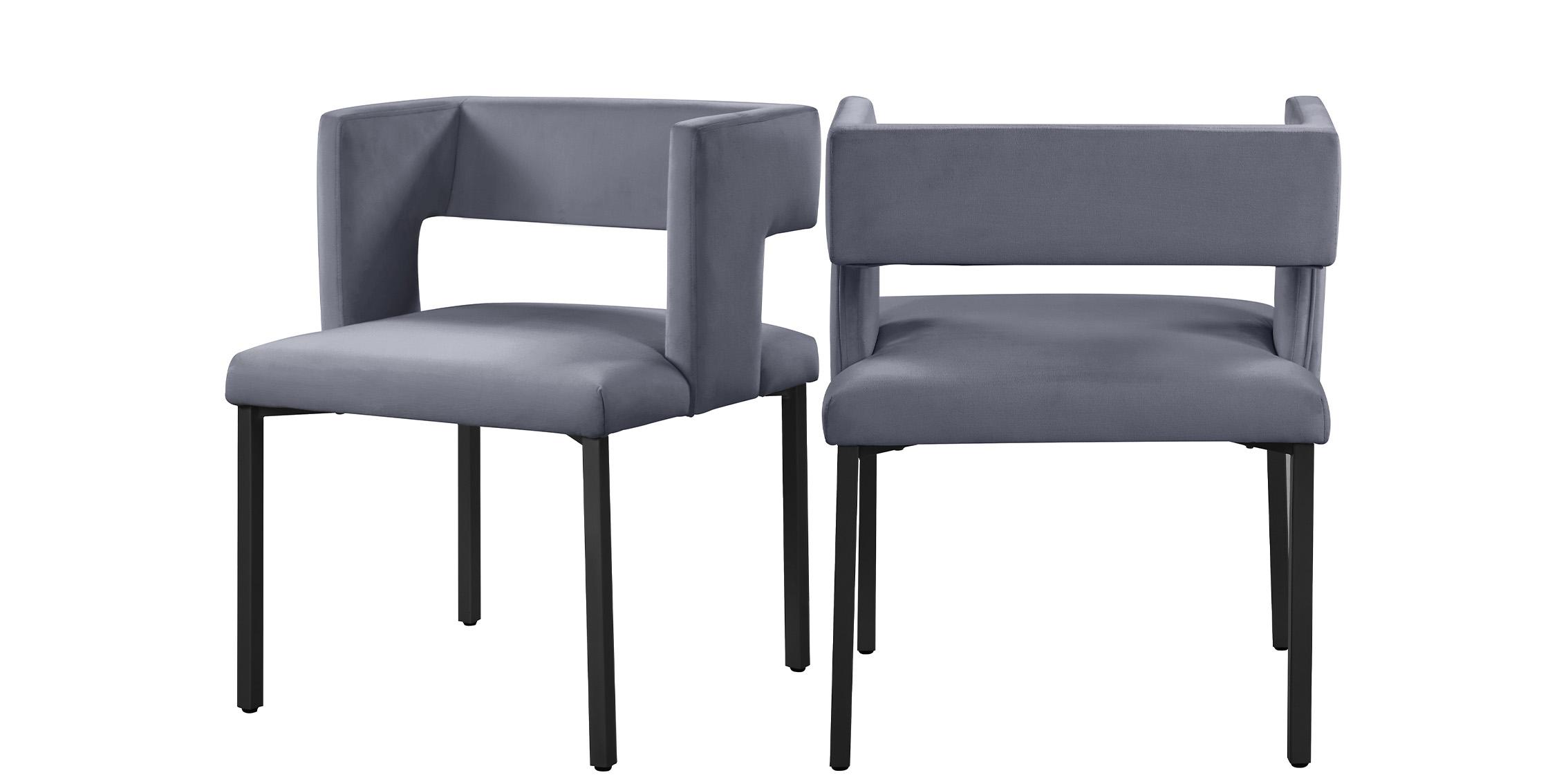 

        
Meridian Furniture CALEB 968Grey-C Dining Chair Set Gray/Black Velvet 753359806211
