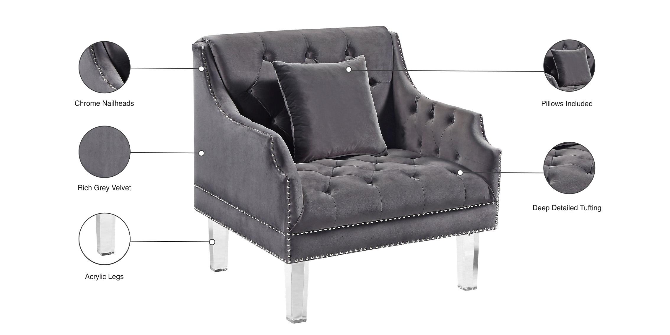 

    
Meridian Furniture 635 Roxy Arm Chair Gray 635Grey-C
