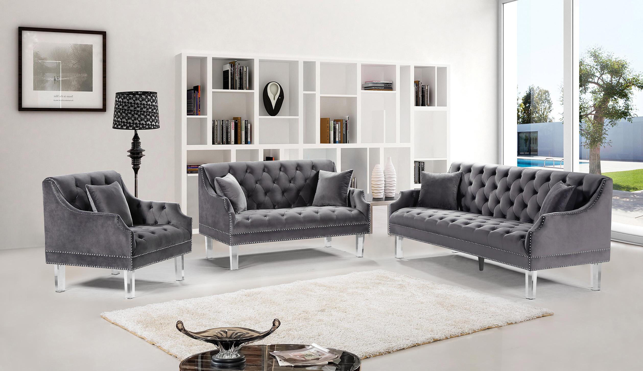 

    
635Grey-L Meridian Furniture Loveseat
