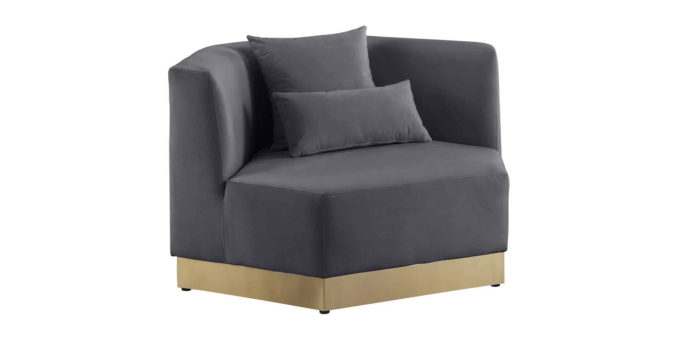 Contemporary Arm Chair MARQUIS 600Grey-C 600Grey-C in Gray Velvet