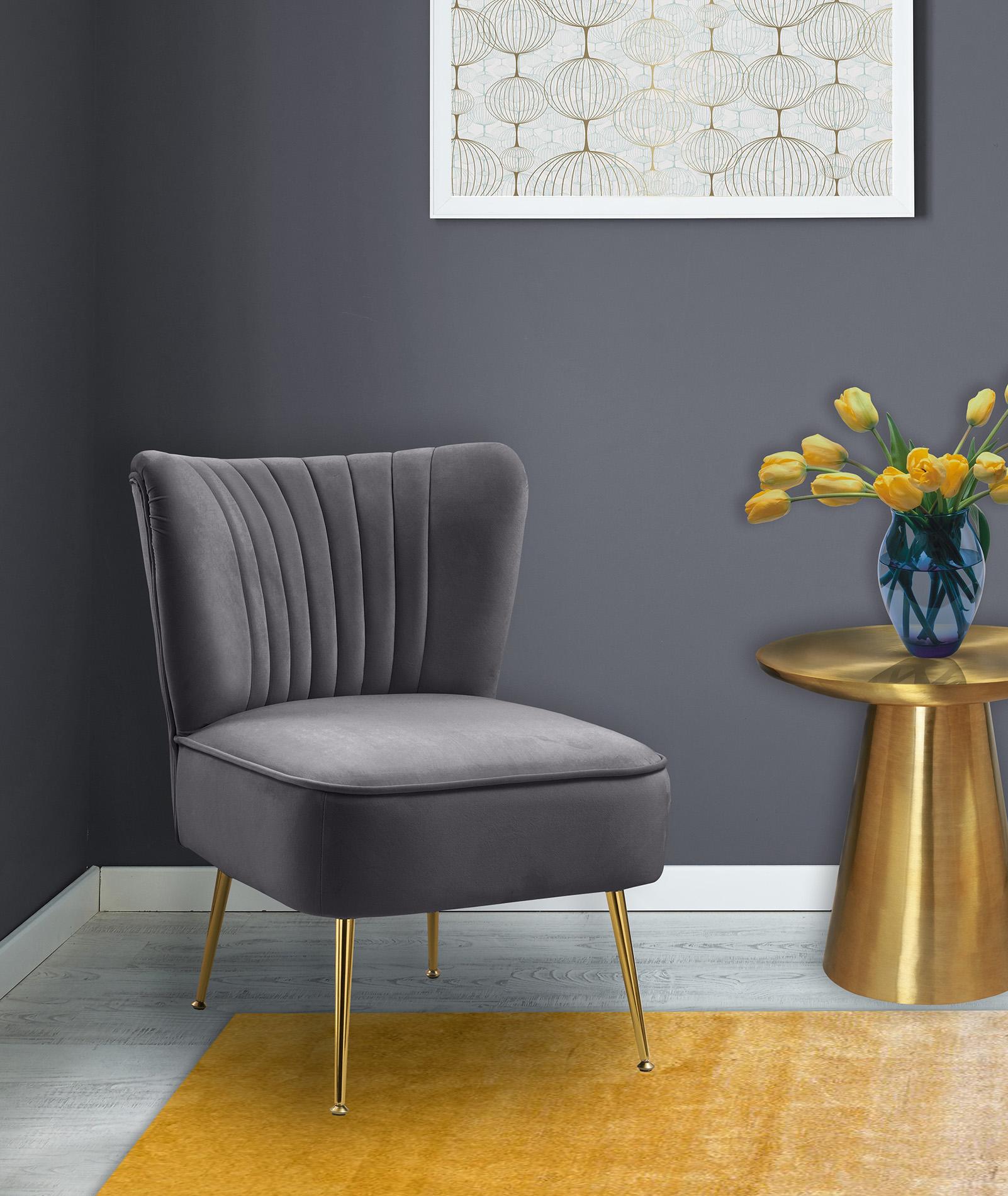 

        
Meridian Furniture TESS 504Grey Accent Chair Set Gray Velvet 753359800035
