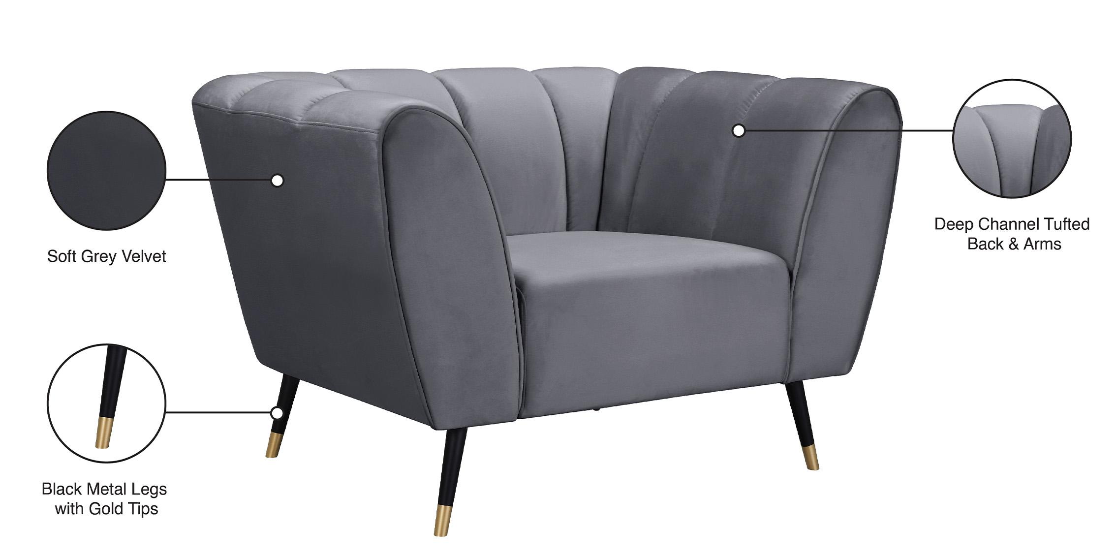 

        
Meridian Furniture BEAUMONT 626Grey-C Arm Chair Gray Velvet 753359804682
