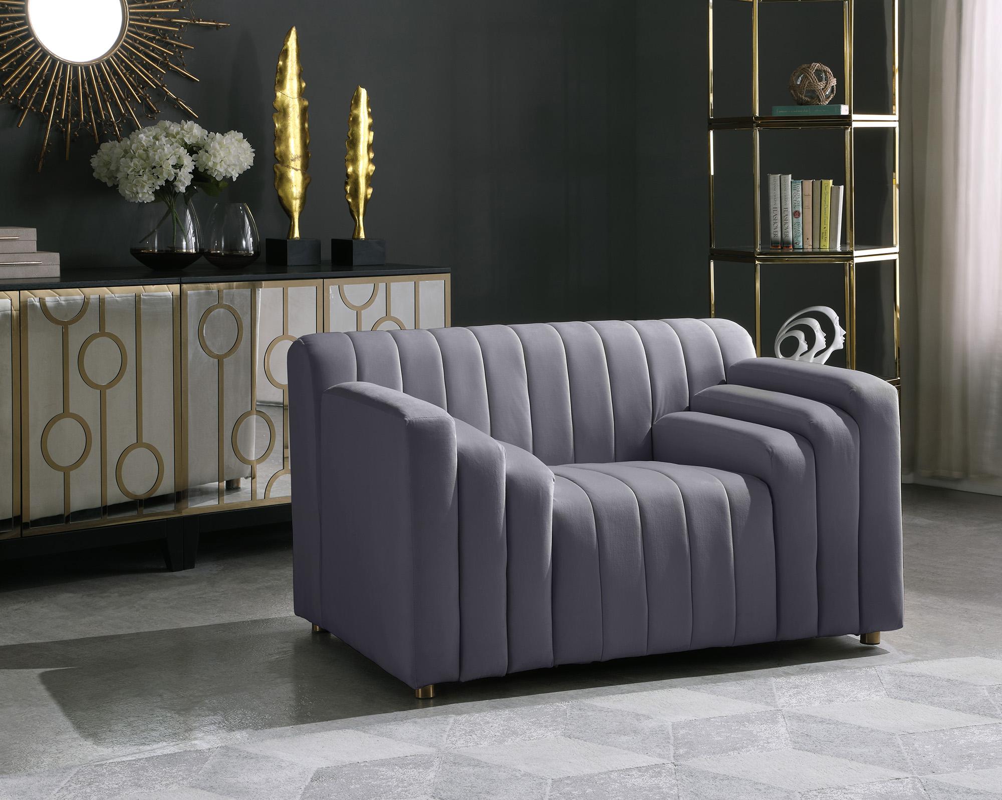 

        
Meridian Furniture NAYA 637Grey-C-Set-2 Arm Chair Set Gray Velvet 753359806808
