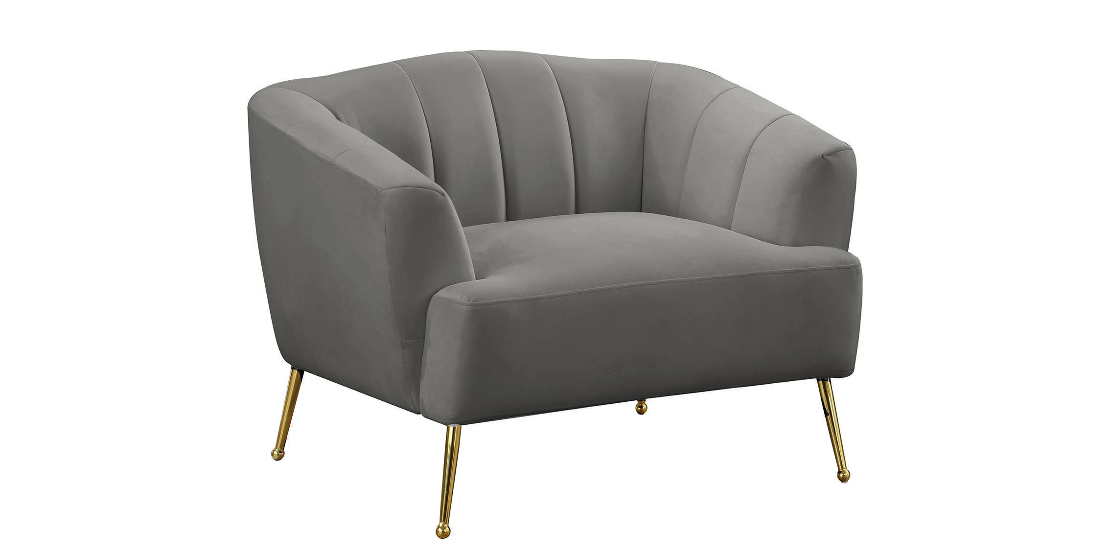 

    
Grey Velvet Channel Tufted Chair TORI 657Grey-C Meridian Contemporary Modern
