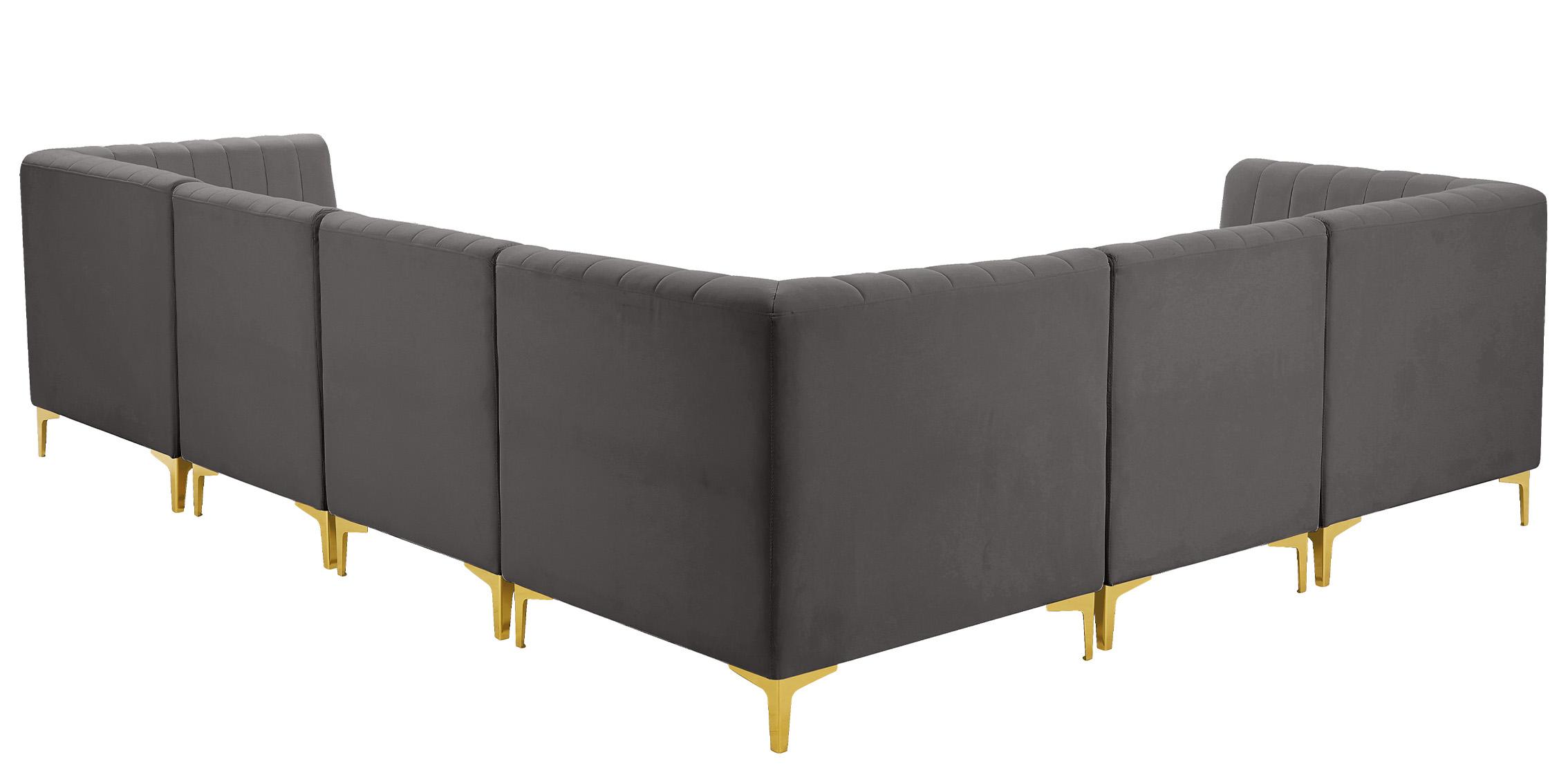 

        
Meridian Furniture ALINA 604Grey-Sec6A Modular Sectional Sofa Gray Velvet 94308258867
