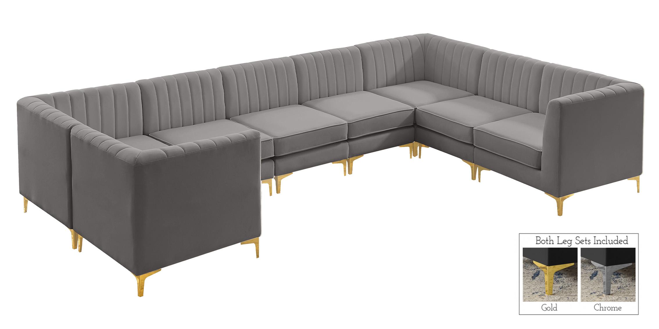 

    
604Grey-Sec8C Meridian Furniture Modular Sectional Sofa
