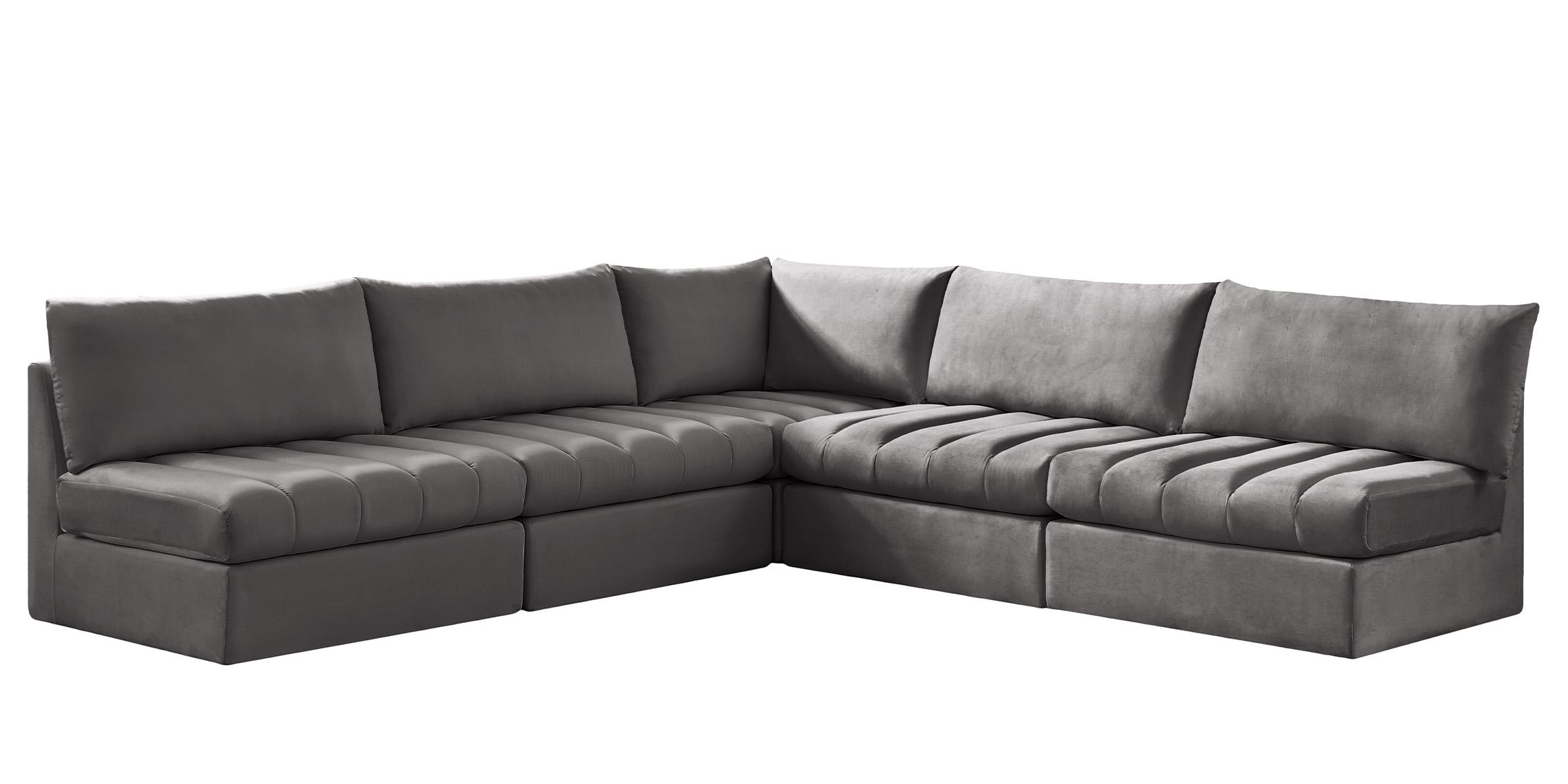 Meridian Furniture JACOB 649Grey-Sec5B Modular Sectional Sofa