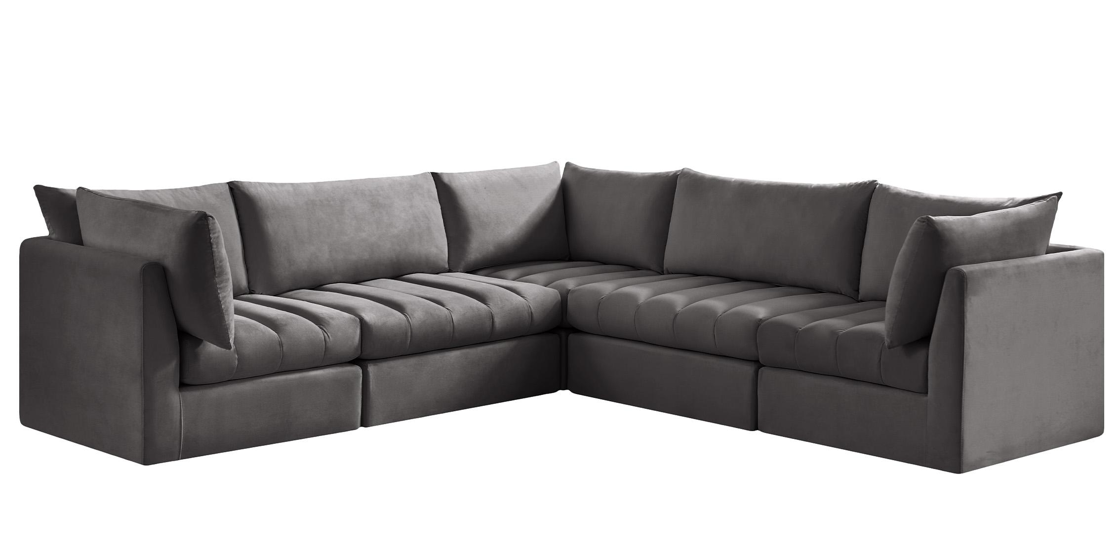 Meridian Furniture JACOB 649Grey-Sec5C Modular Sectional Sofa
