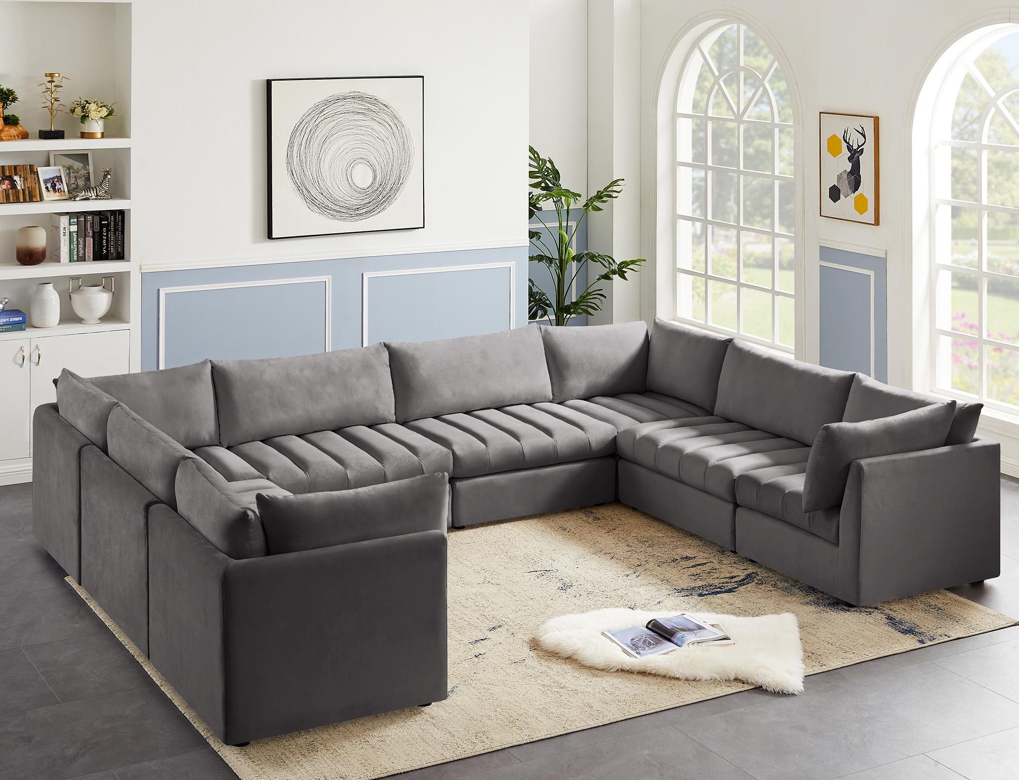 

        
Meridian Furniture JACOB 649Grey-Sec8A Modular Sectional Sofa Gray Velvet 94308259666
