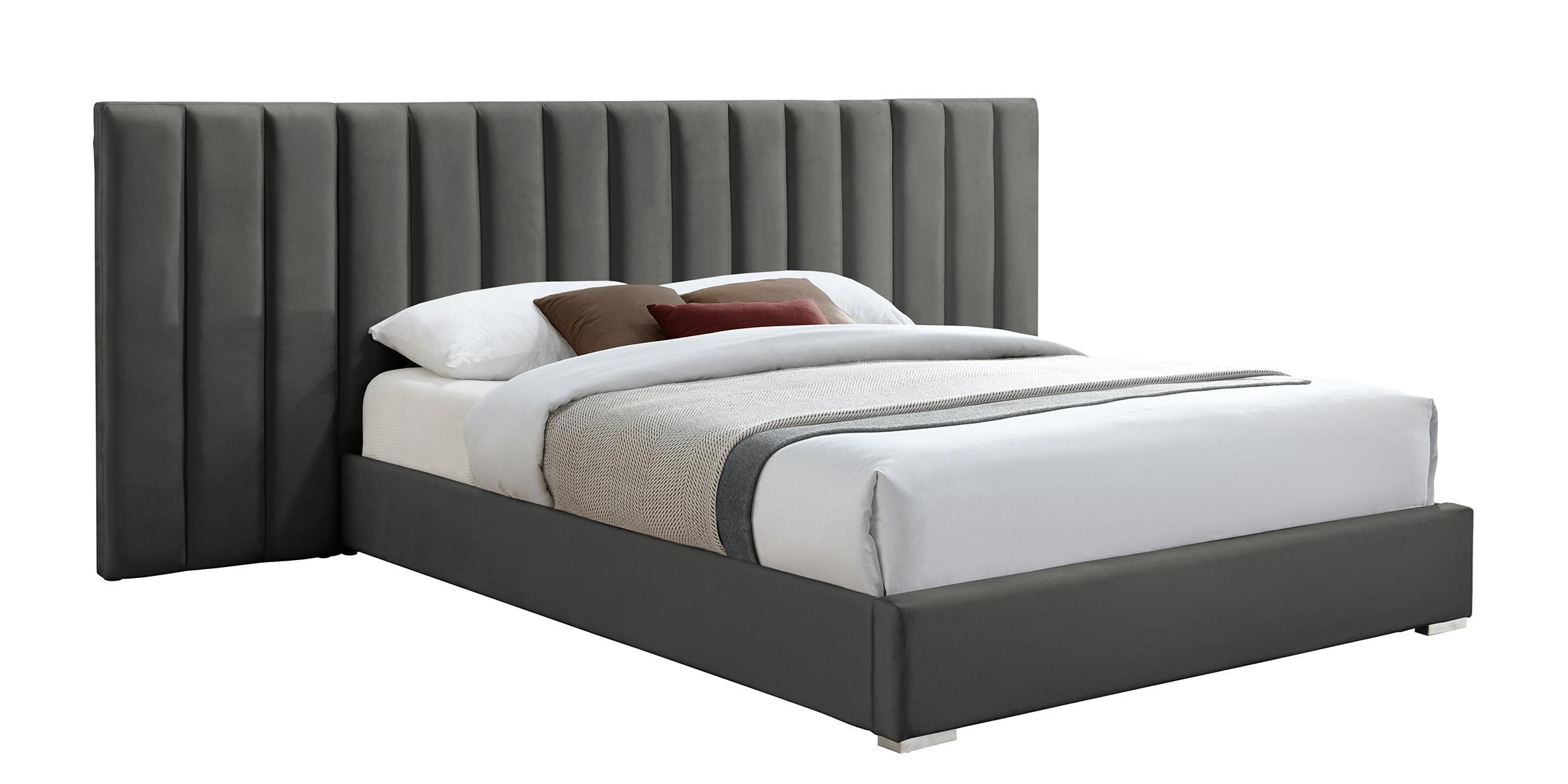 

    
Grey Velvet Channel Tufted Queen Bed PABLO PabloGrey-Q Meridian Contemporary
